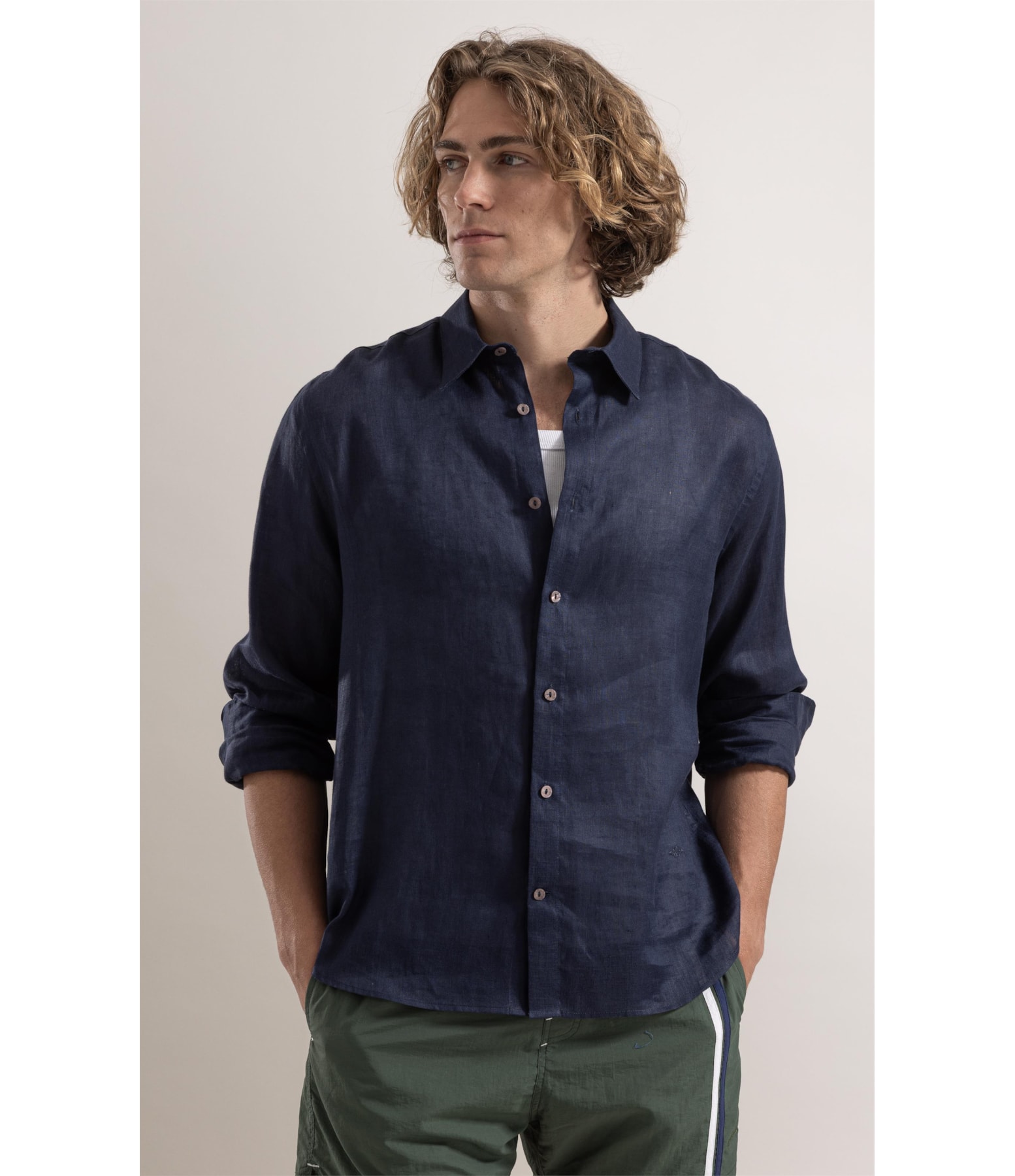 Camisa  Puro Linho Marinho