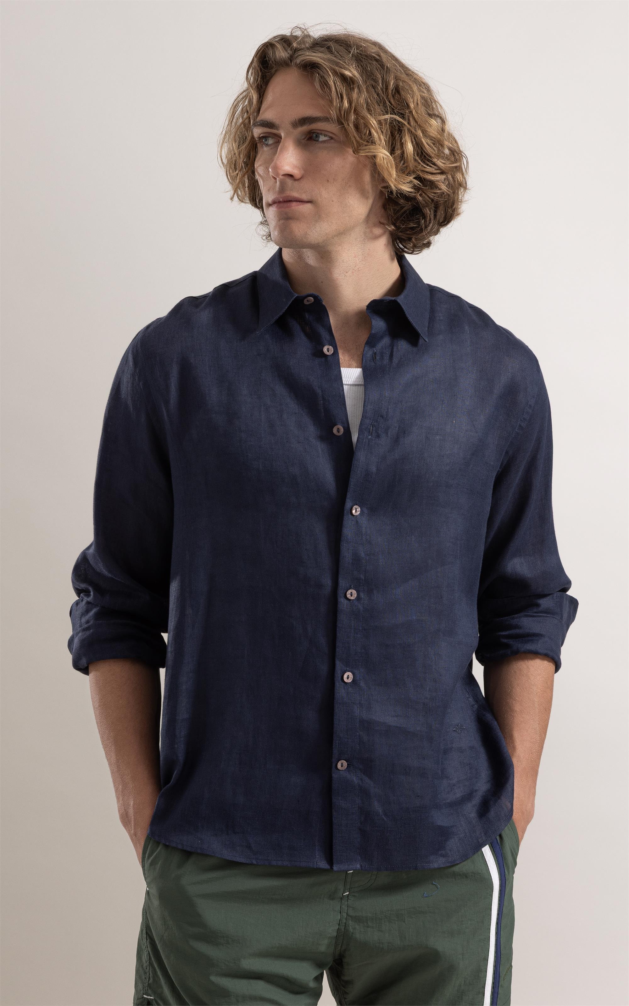 Camisa  Puro Linho Marinho