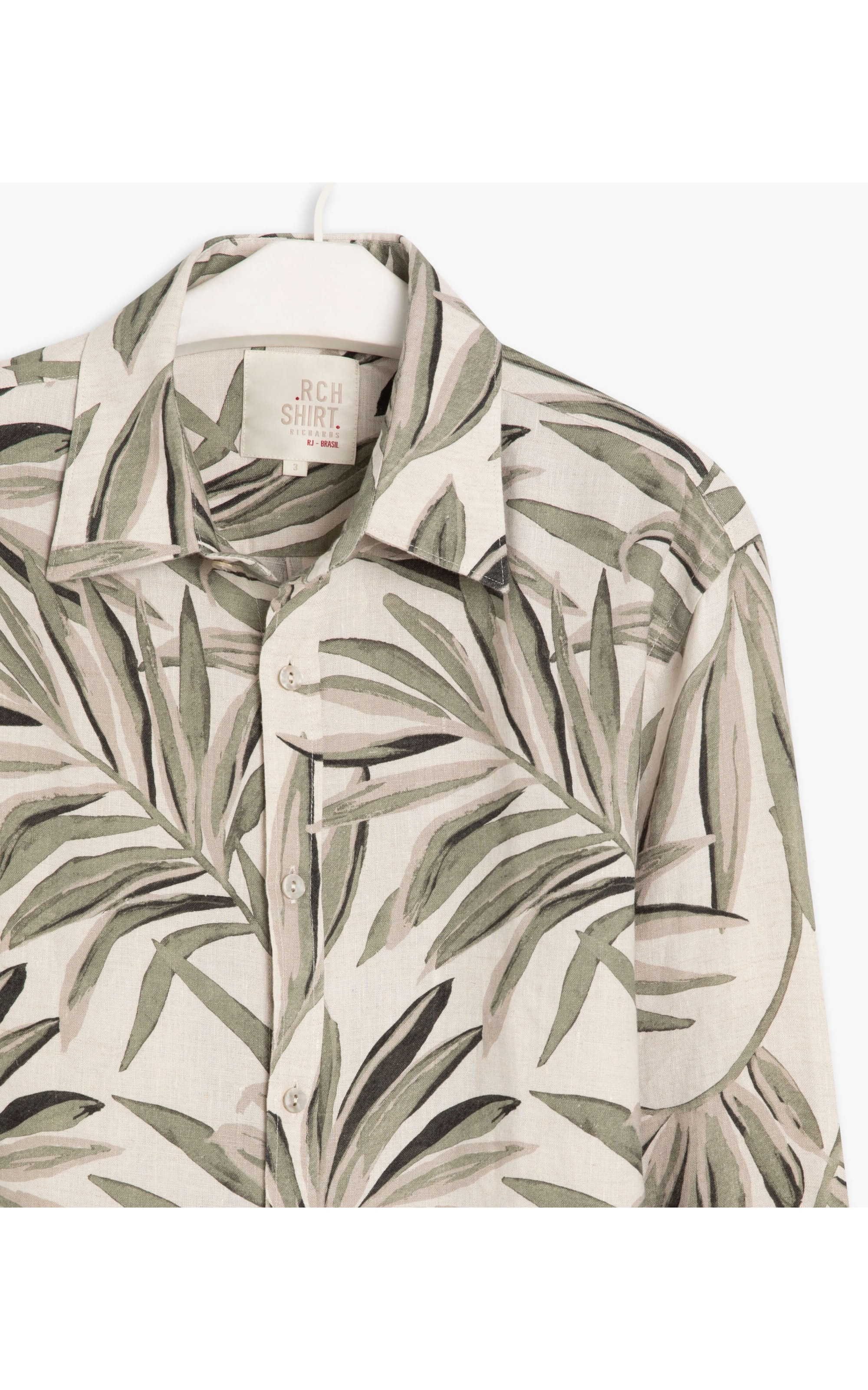 Camisa  Puro Linho  Mixtecana Verde Militar