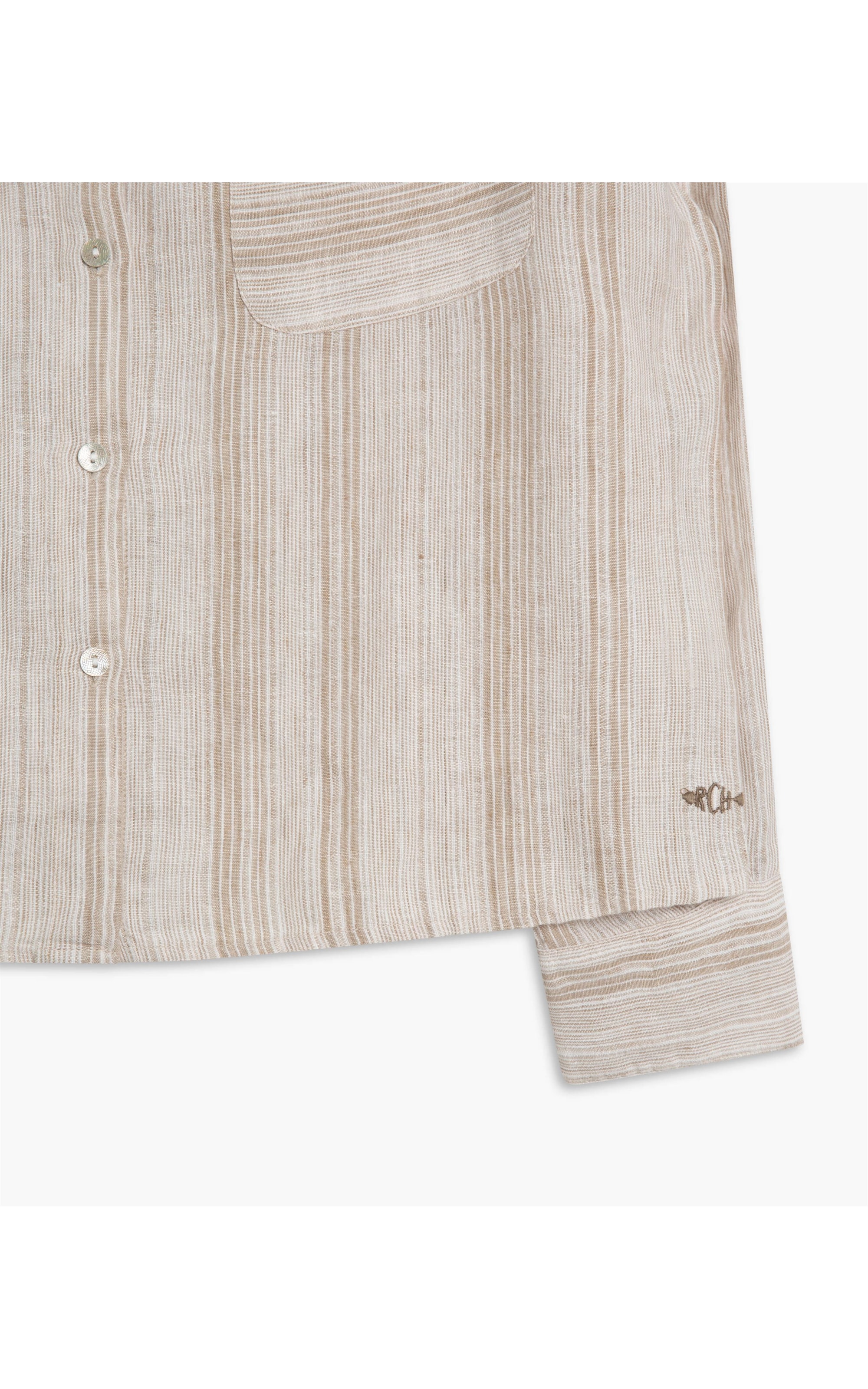 Camisa  Puro Linho  Napier Stripe Natural