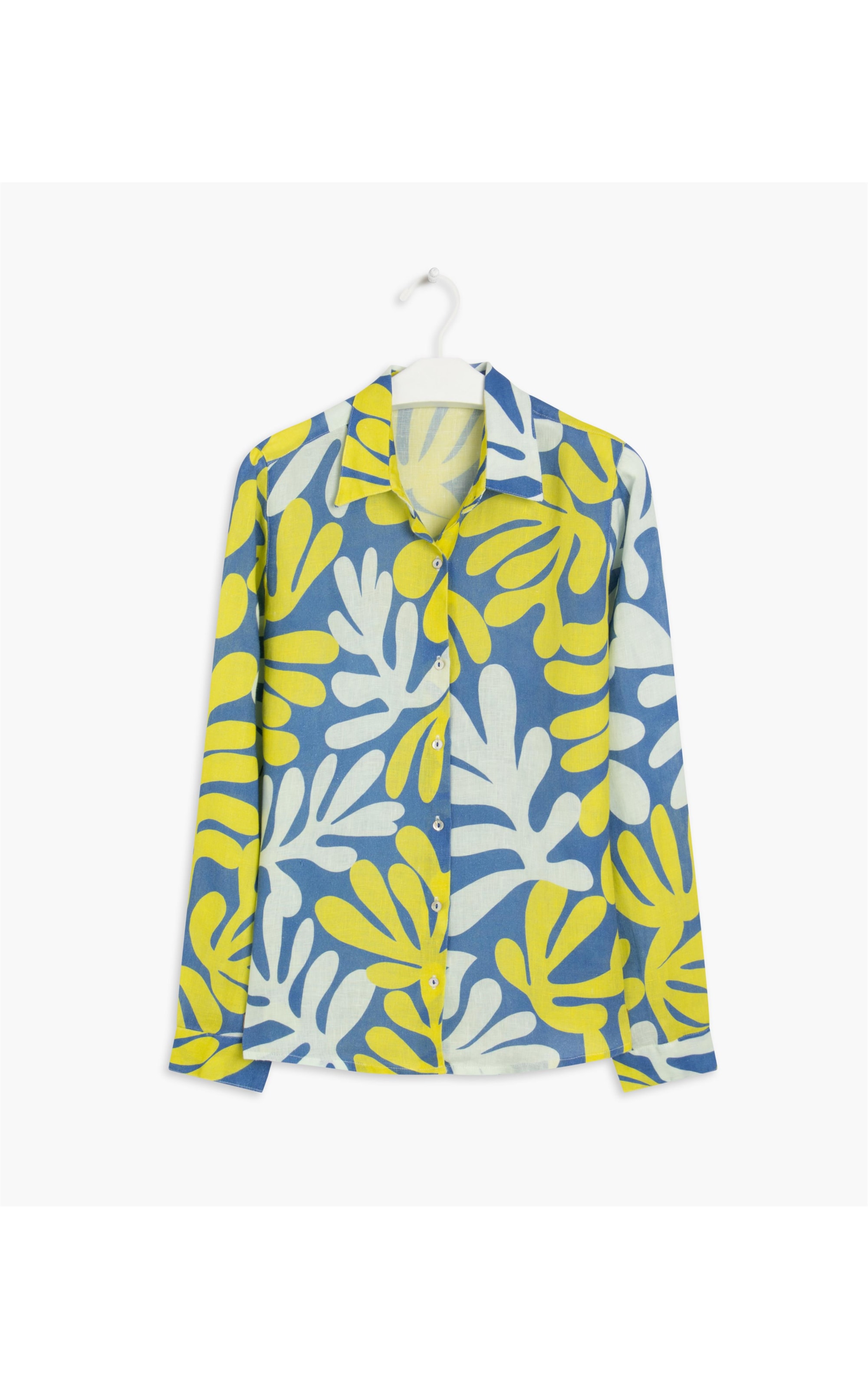 Camisa  Puro Linho New Brava  Alga Ml Blue Chine