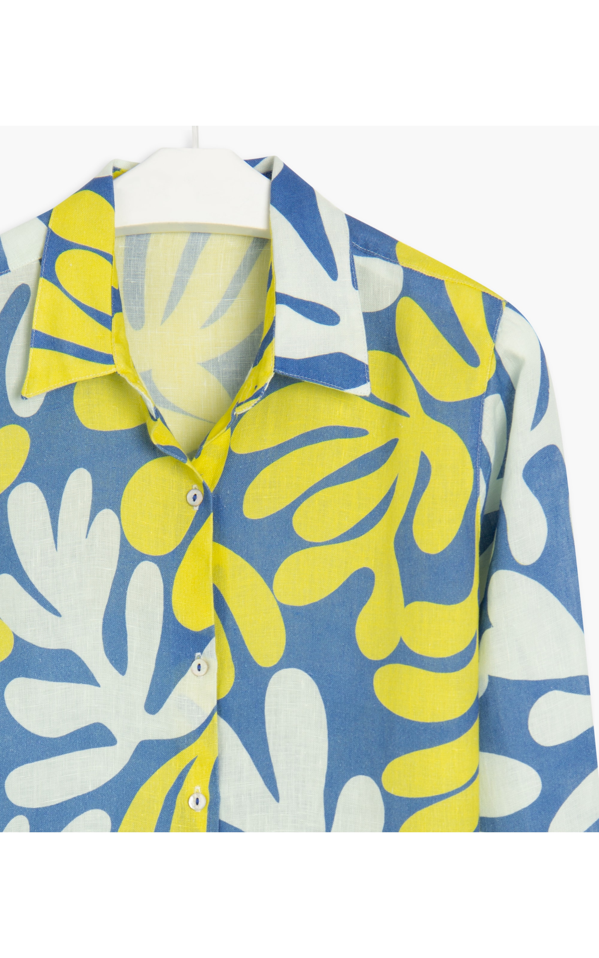 Camisa  Puro Linho New Brava  Alga Ml Blue Chine
