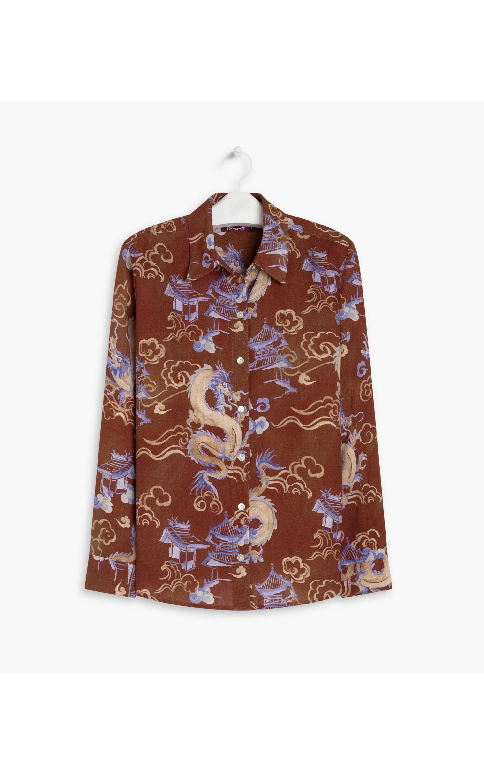  Camisa  Puro Linho Nina Dragão Vinho