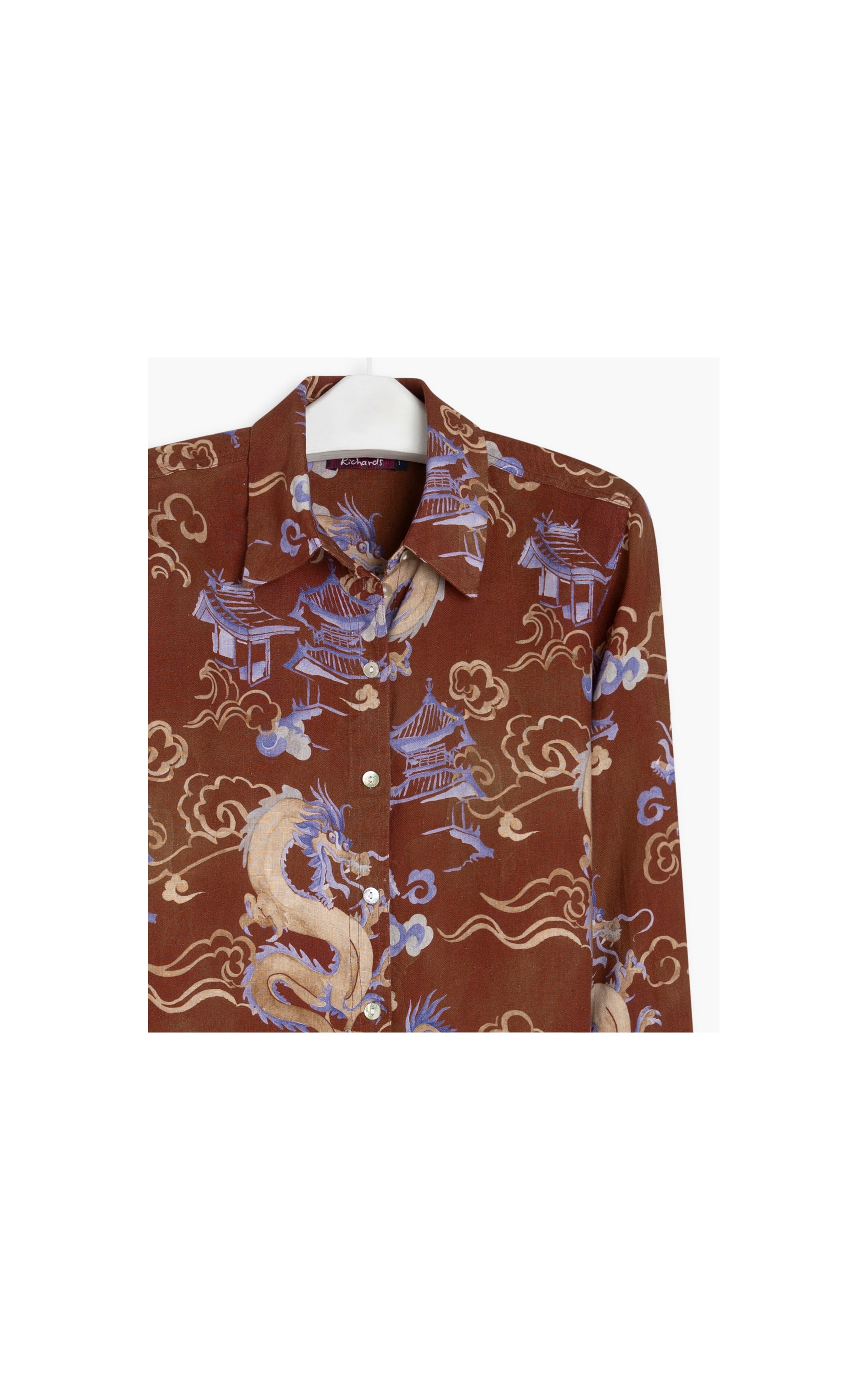  Camisa  Puro Linho Nina Dragão Vinho