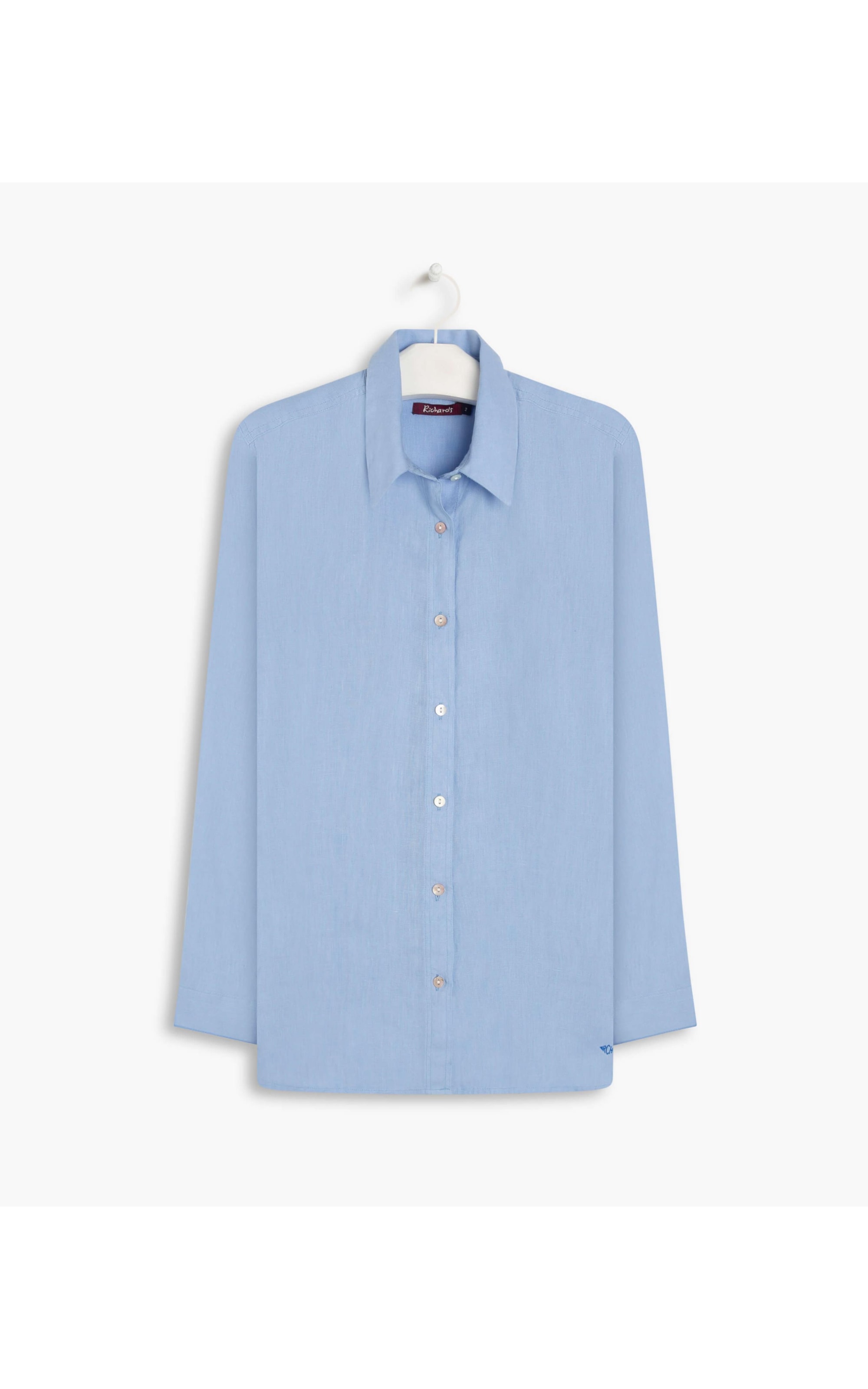 Camisa  Puro Linho Nina  Feminino Azul Bic