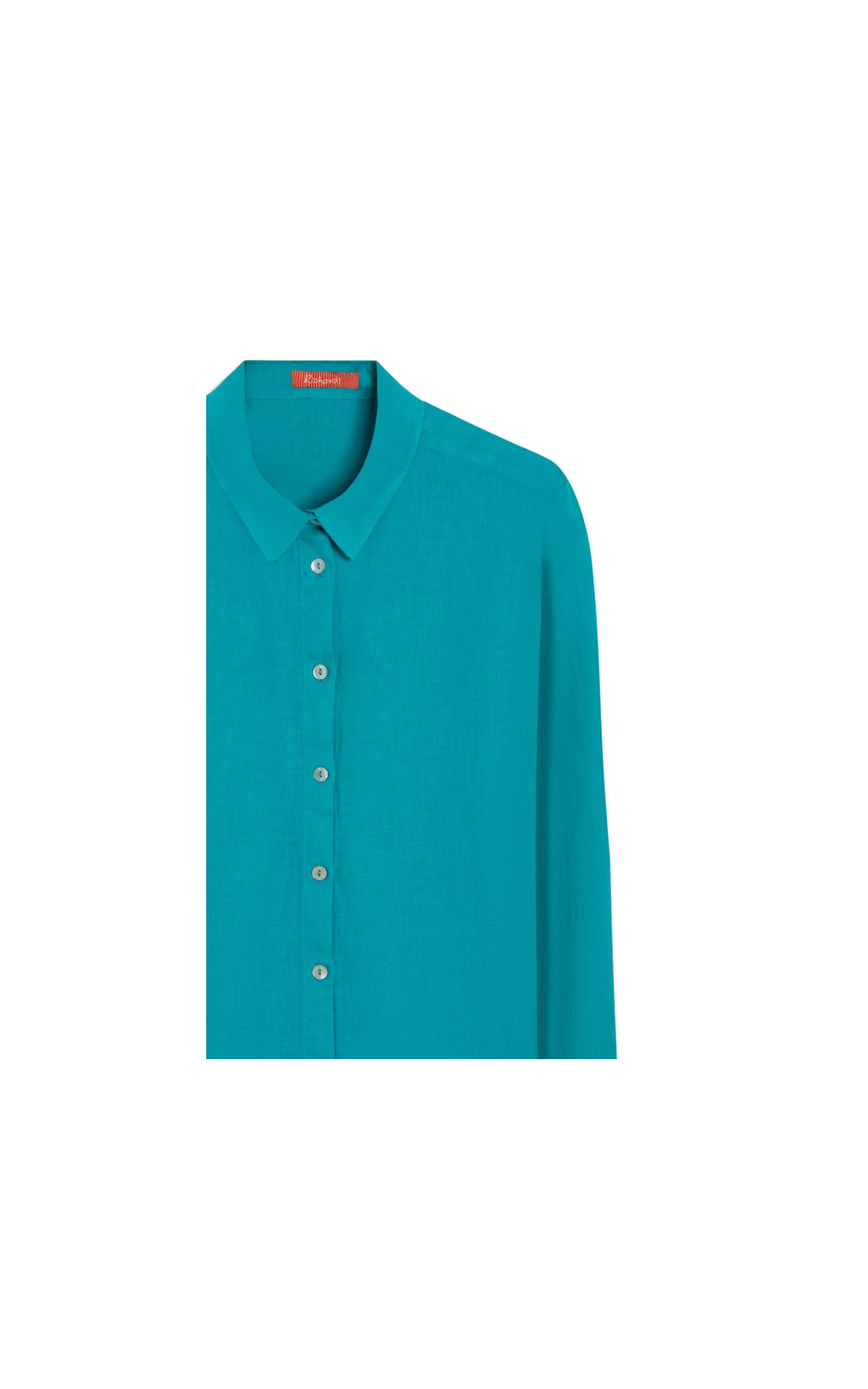 Camisa  Puro Linho Nina  Feminino Azul Piscina V24