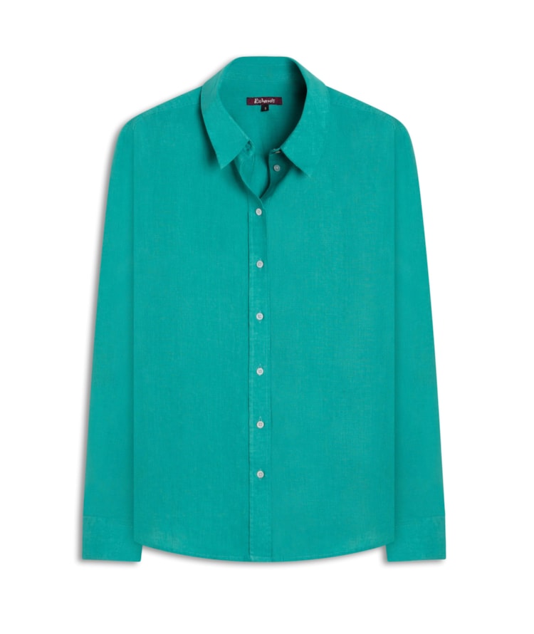 Camisa  Puro Linho Nina  Feminino Turquesa