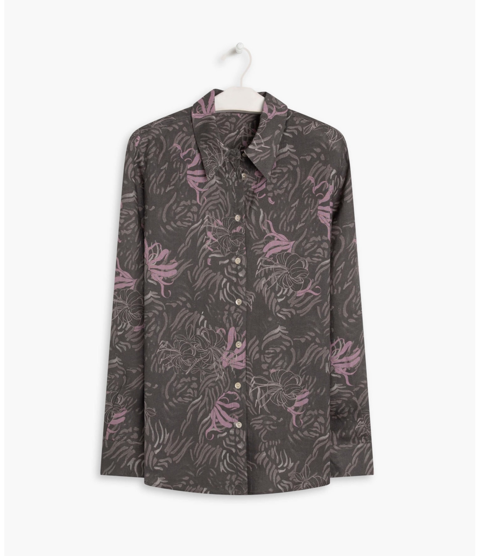 Camisa Puro Linho  Nina Tiger Grafite