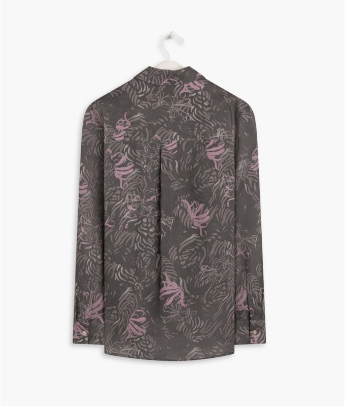 Camisa Puro Linho  Nina Tiger Grafite