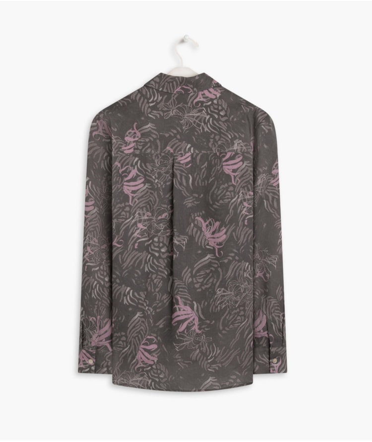 Camisa Puro Linho  Nina Tiger Grafite