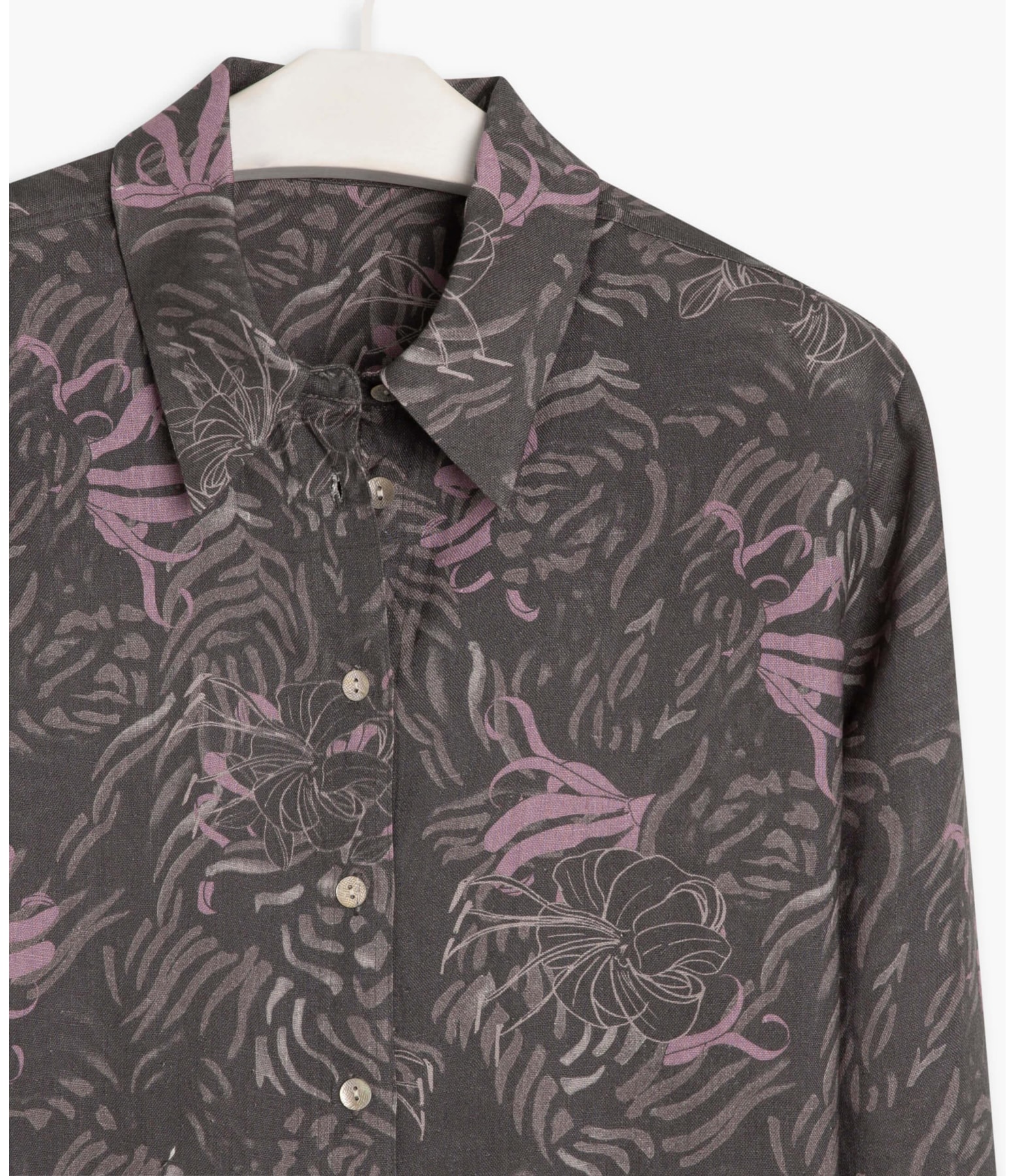 Camisa Puro Linho  Nina Tiger Grafite