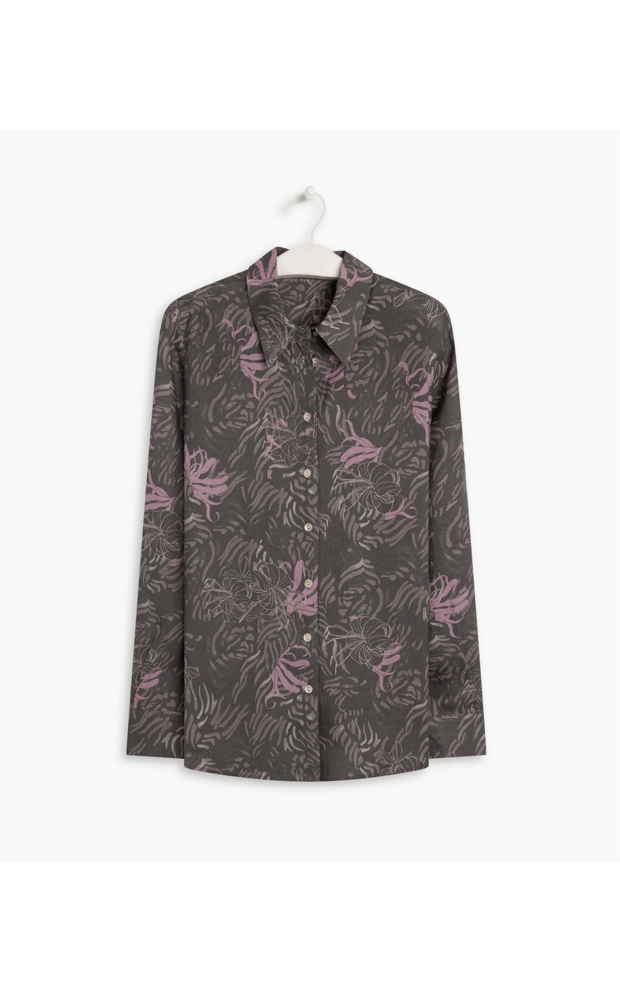 Camisa Puro Linho  Nina Tiger Grafite