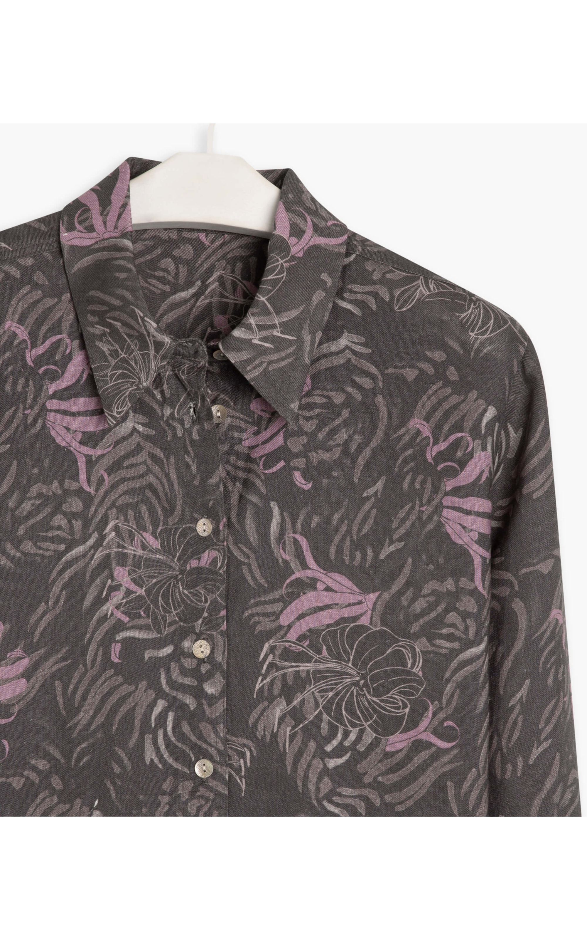 Camisa Puro Linho  Nina Tiger Grafite