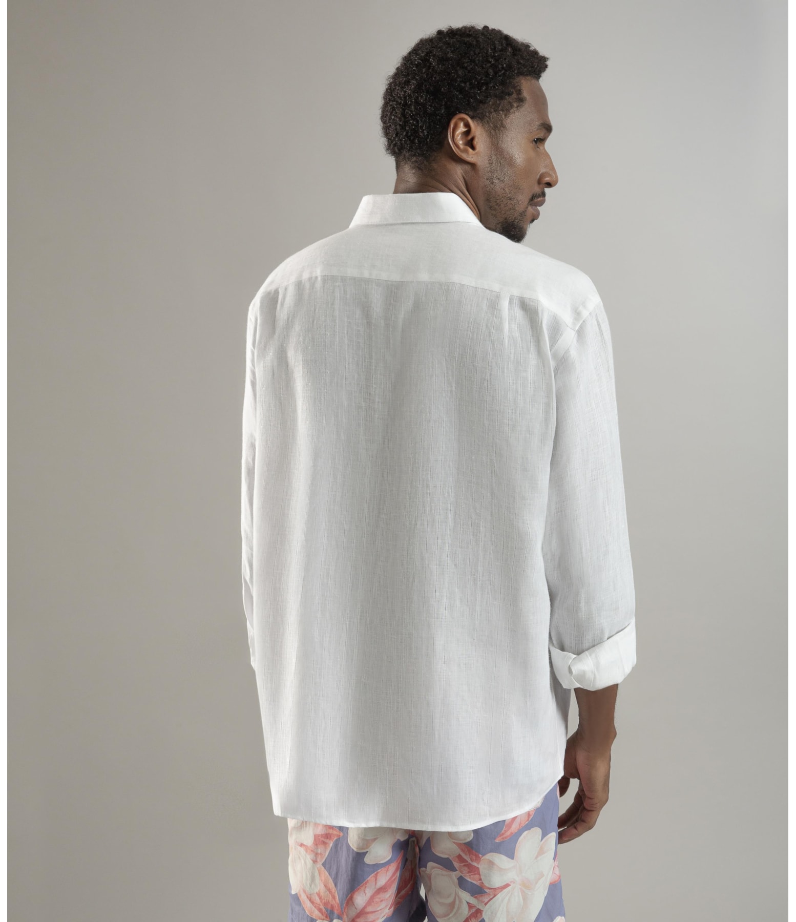 Camisa  Puro Linho  Noruega Ml Masculino Branco