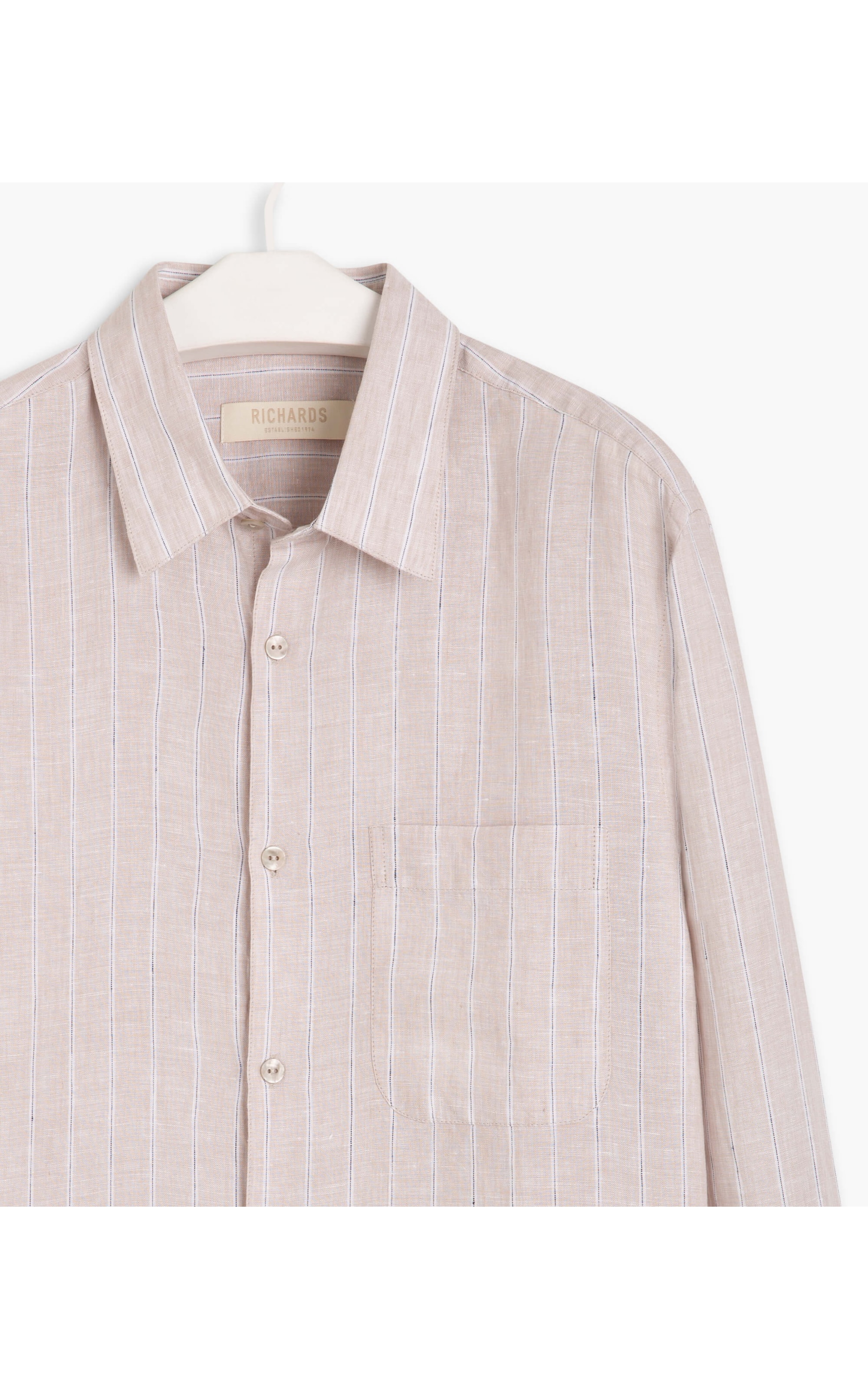 Camisa Puro Linho  Paraty Listrada Ml Natural