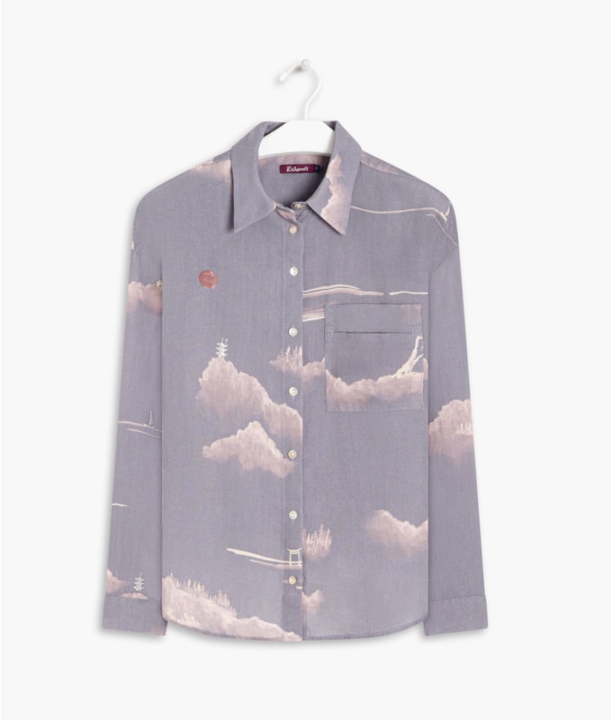 Camisa  Puro Linho  Pipa Rekish Azul Pervante