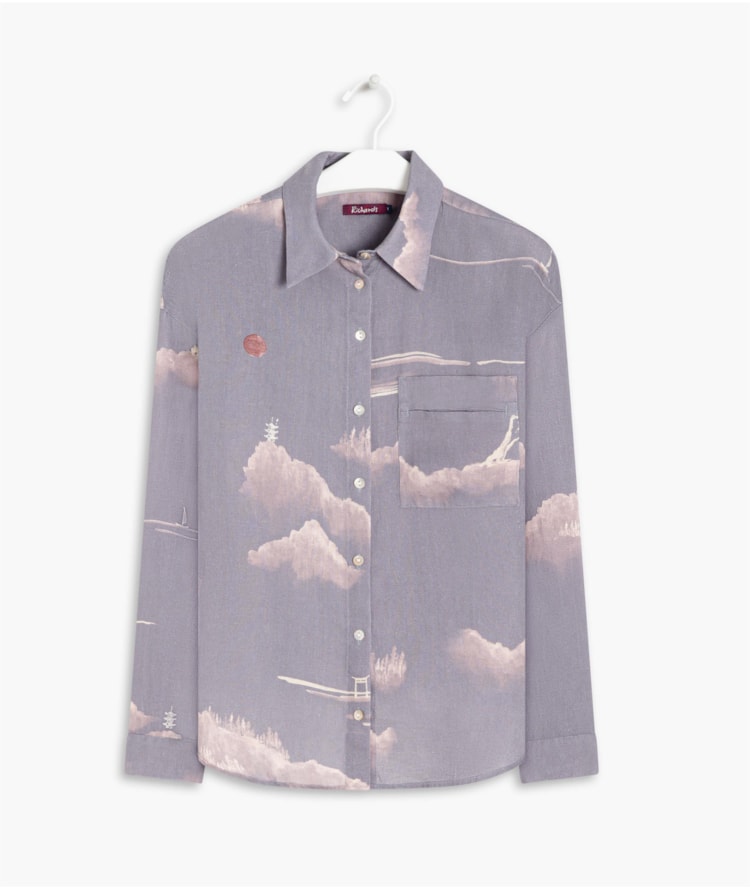 Camisa  Puro Linho  Pipa Rekish Azul Pervante