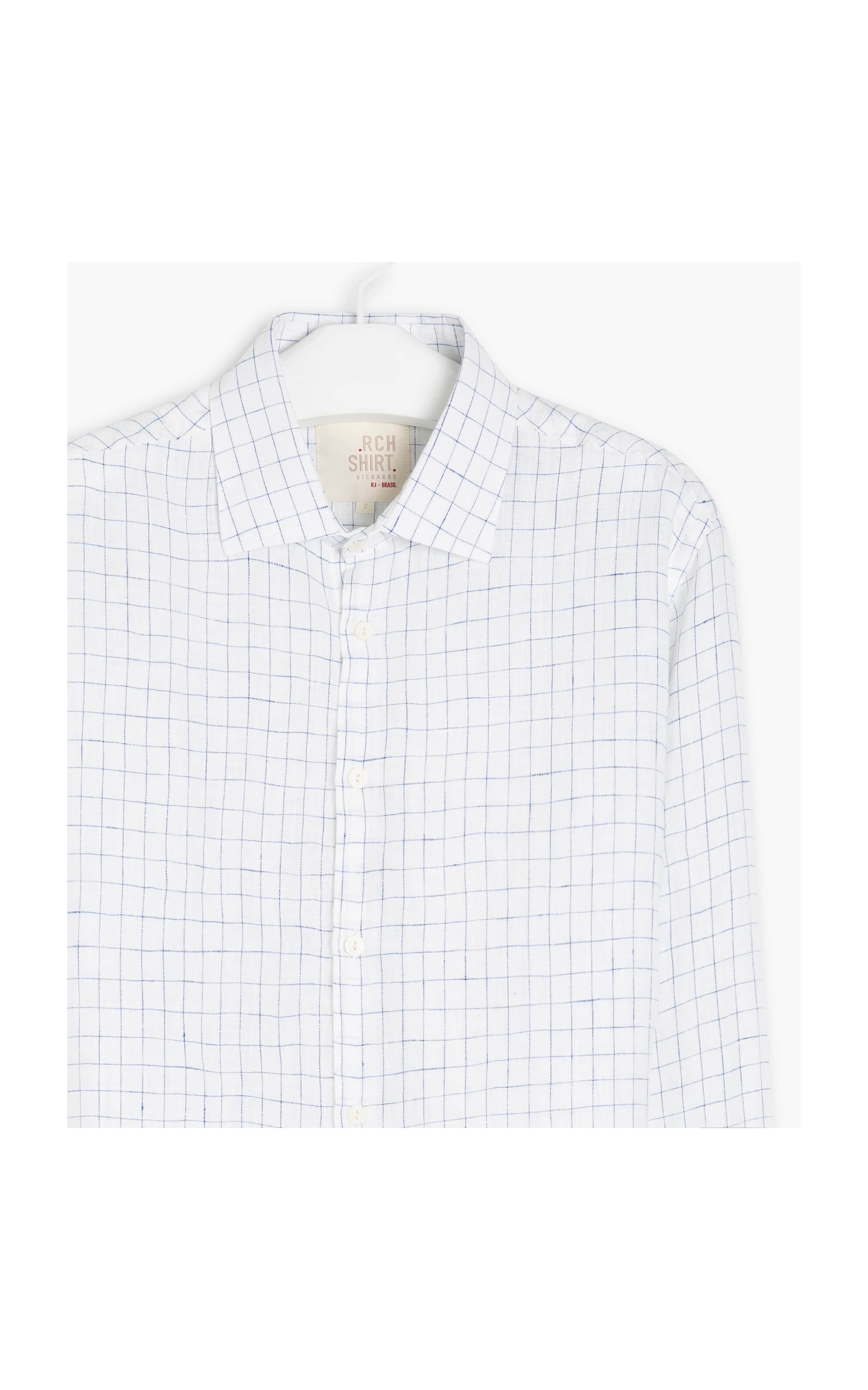 Camisa Puro Linho Rafi Xadrez Ml Marinho