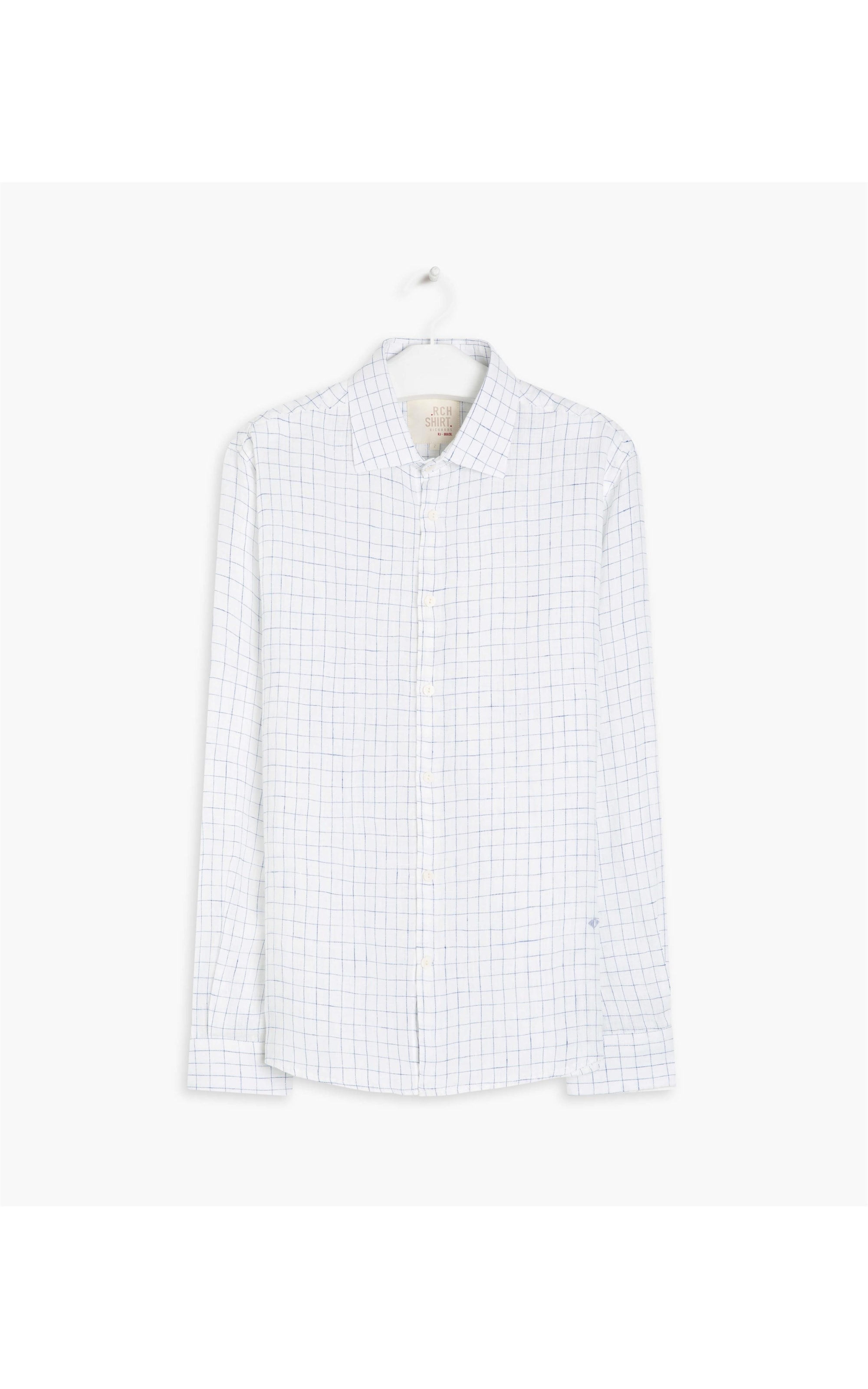 Camisa Puro Linho Rafi Xadrez Ml Marinho