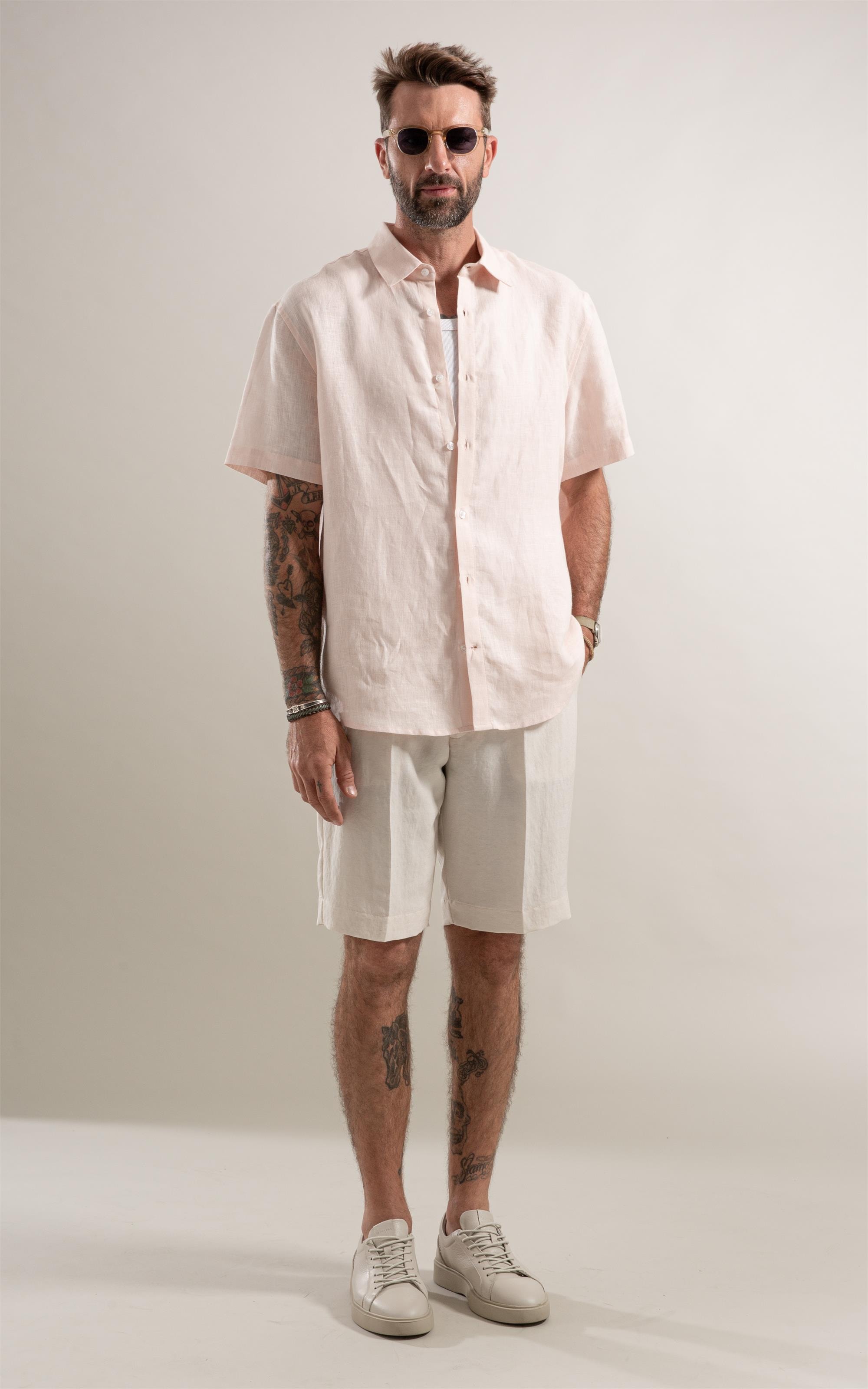 Camisa Puro Linho Rosa