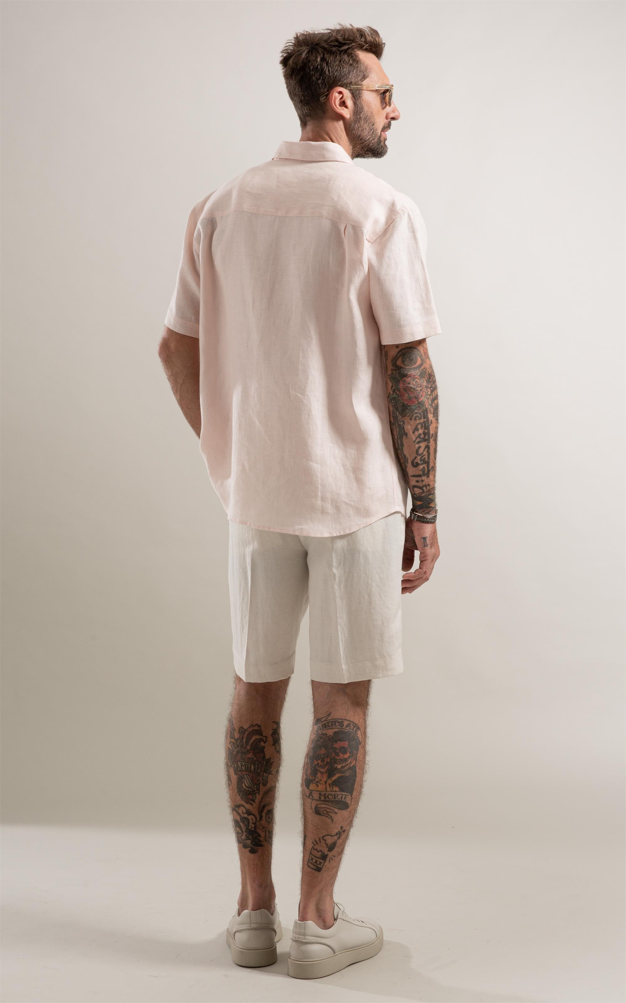 Camisa Puro Linho Rosa