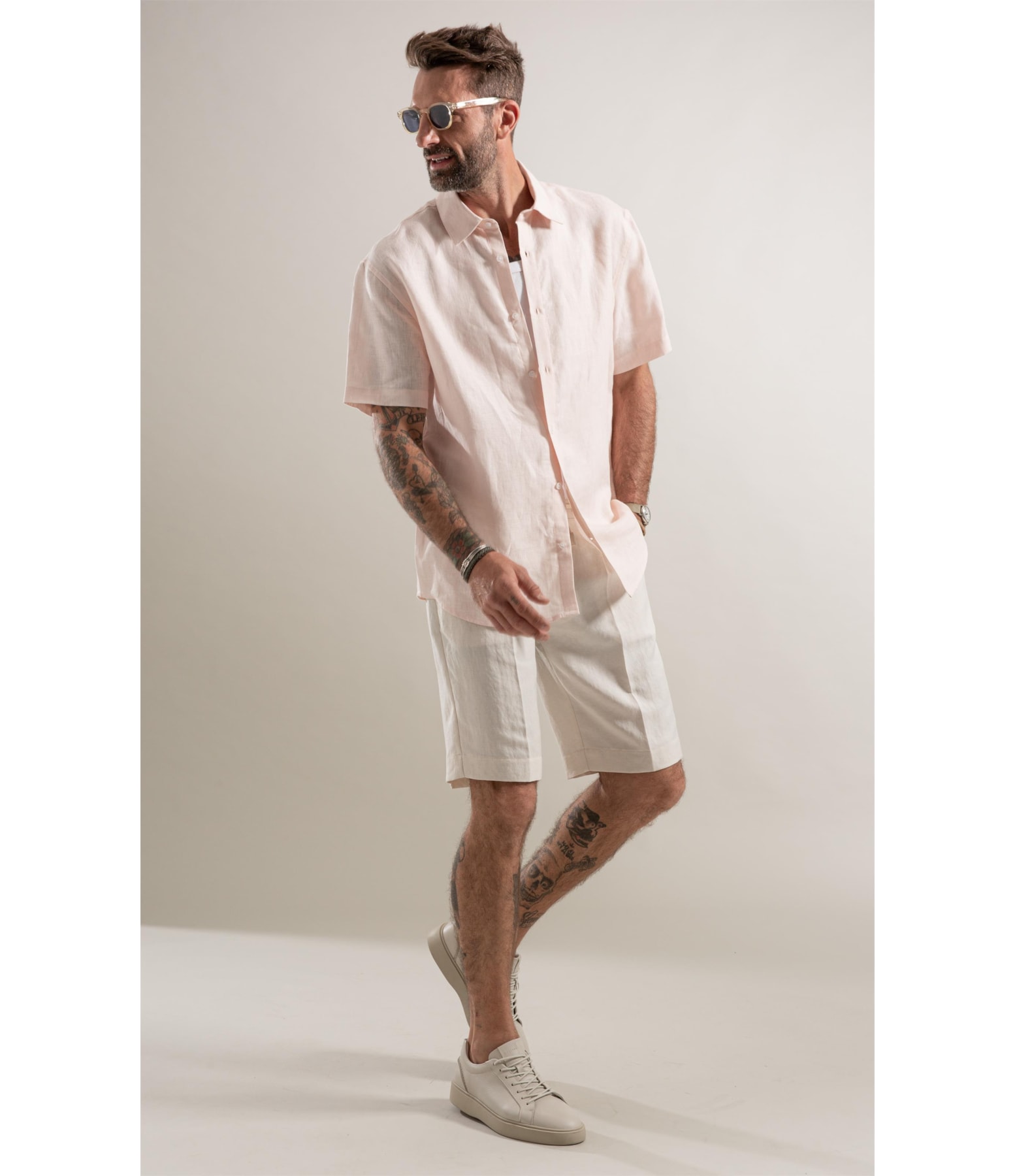 Camisa Puro Linho Rosa