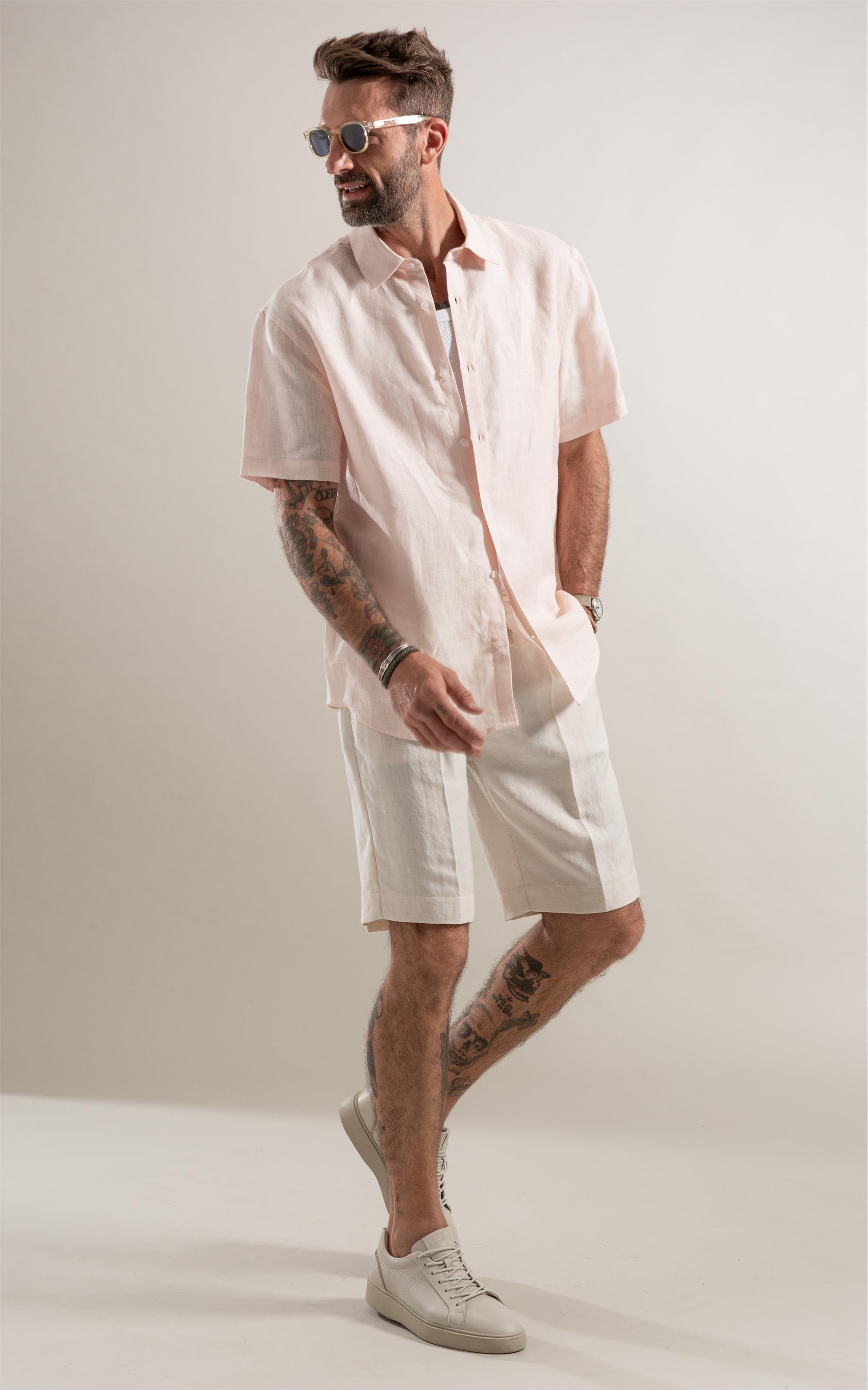 Camisa Puro Linho Rosa