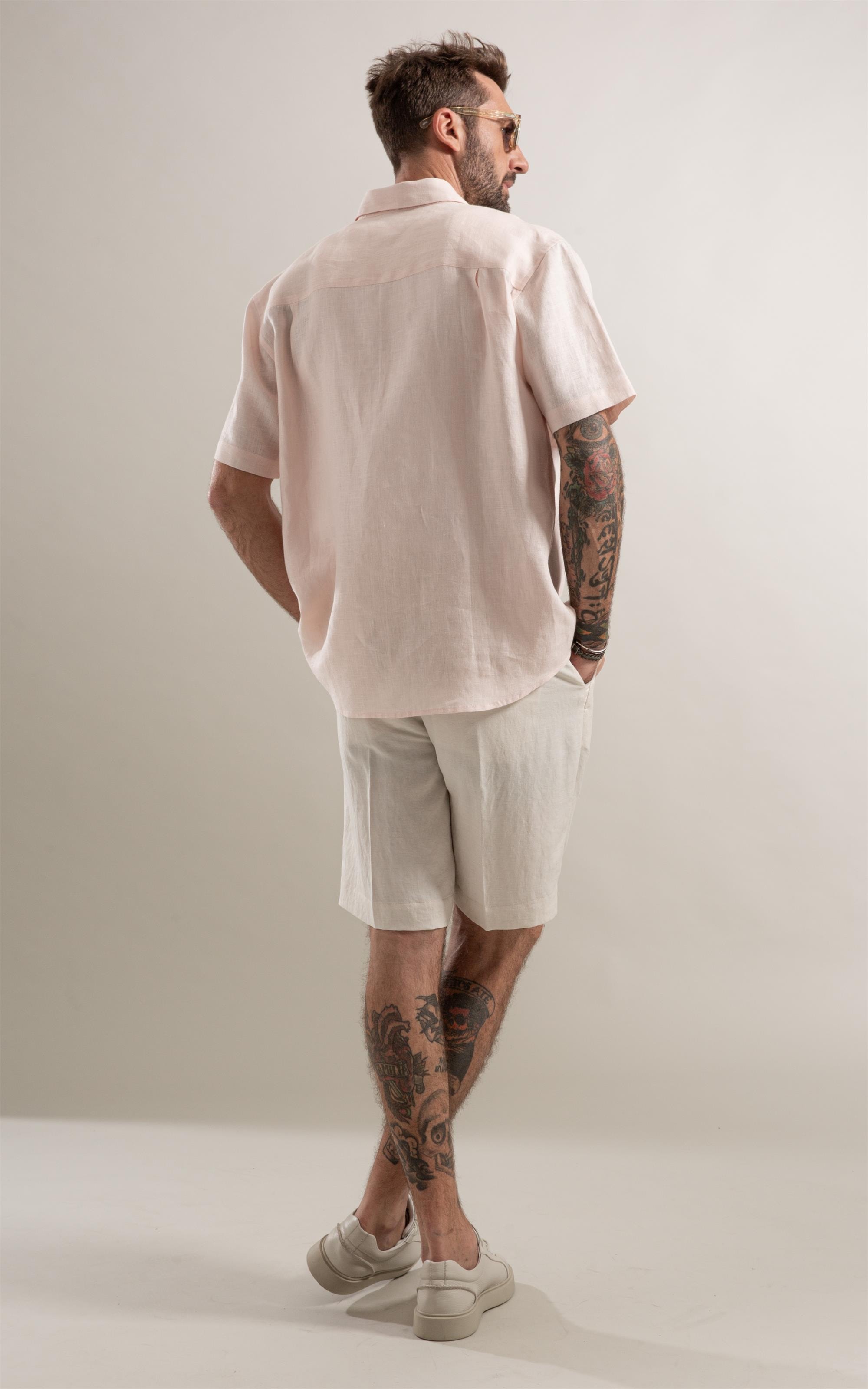 Camisa Puro Linho Rosa