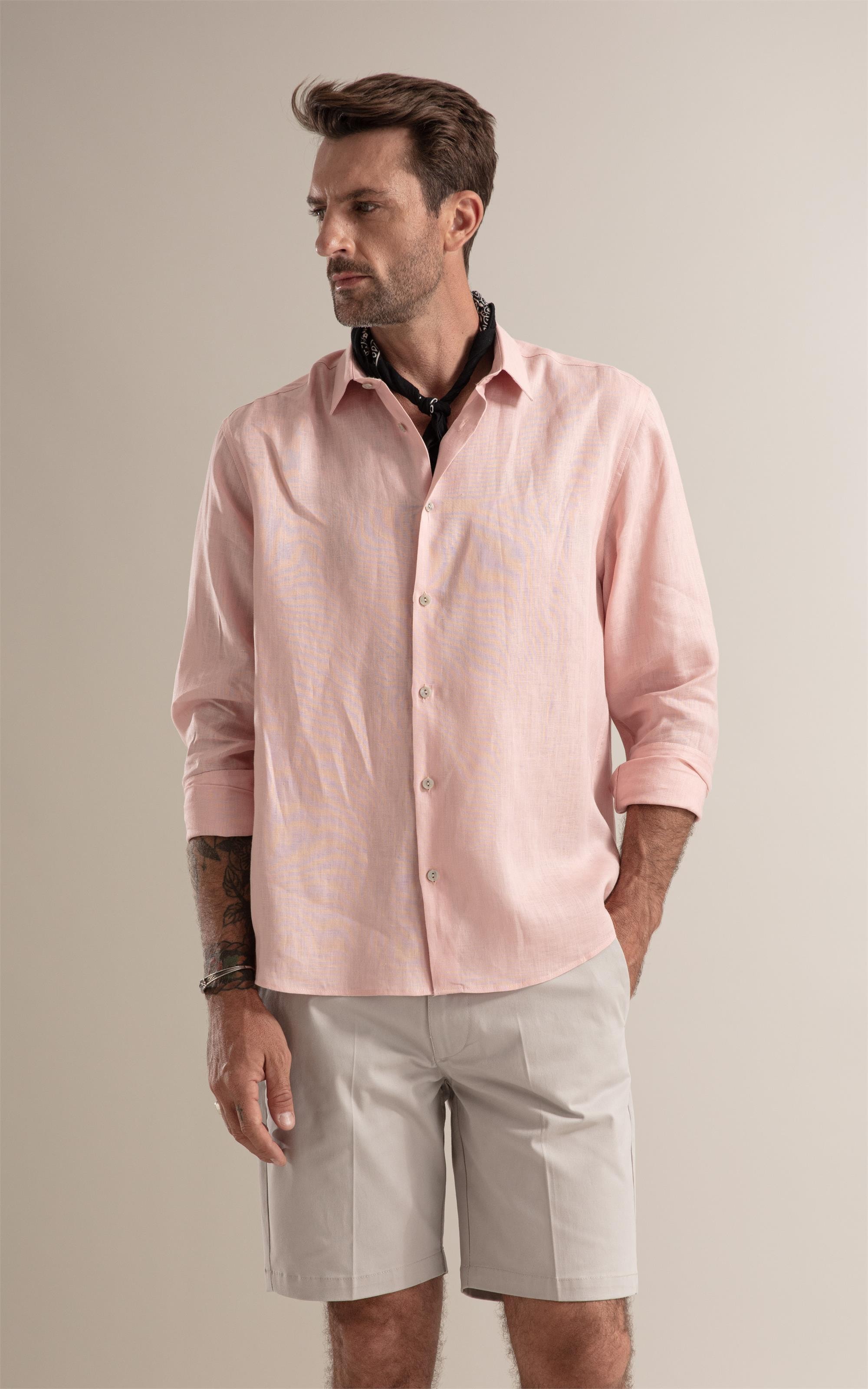 Camisa  Puro Linho Rosa