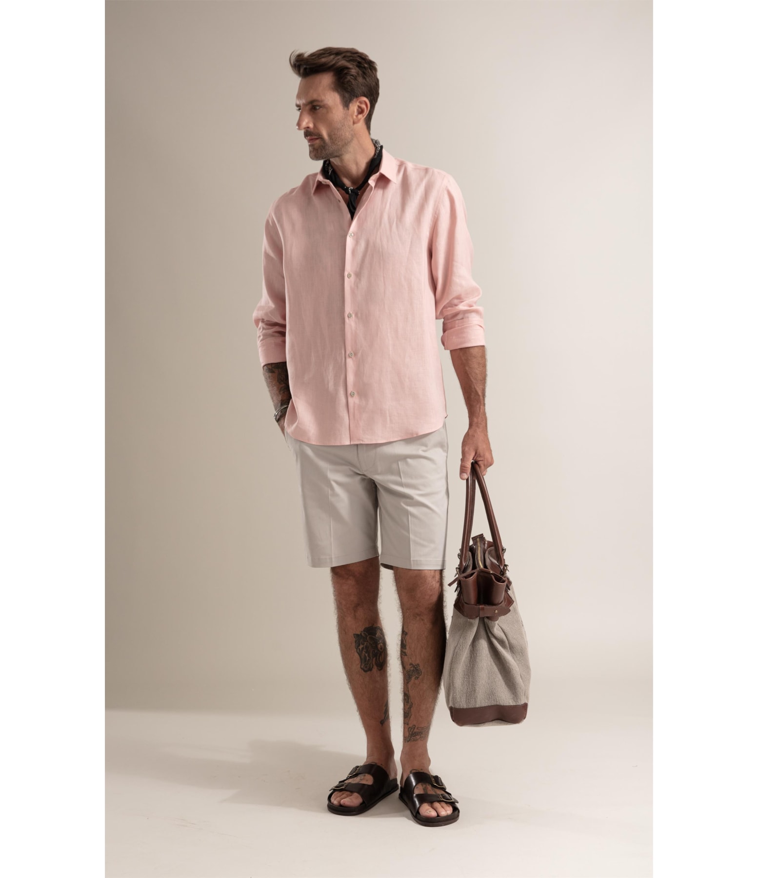 Camisa  Puro Linho Rosa