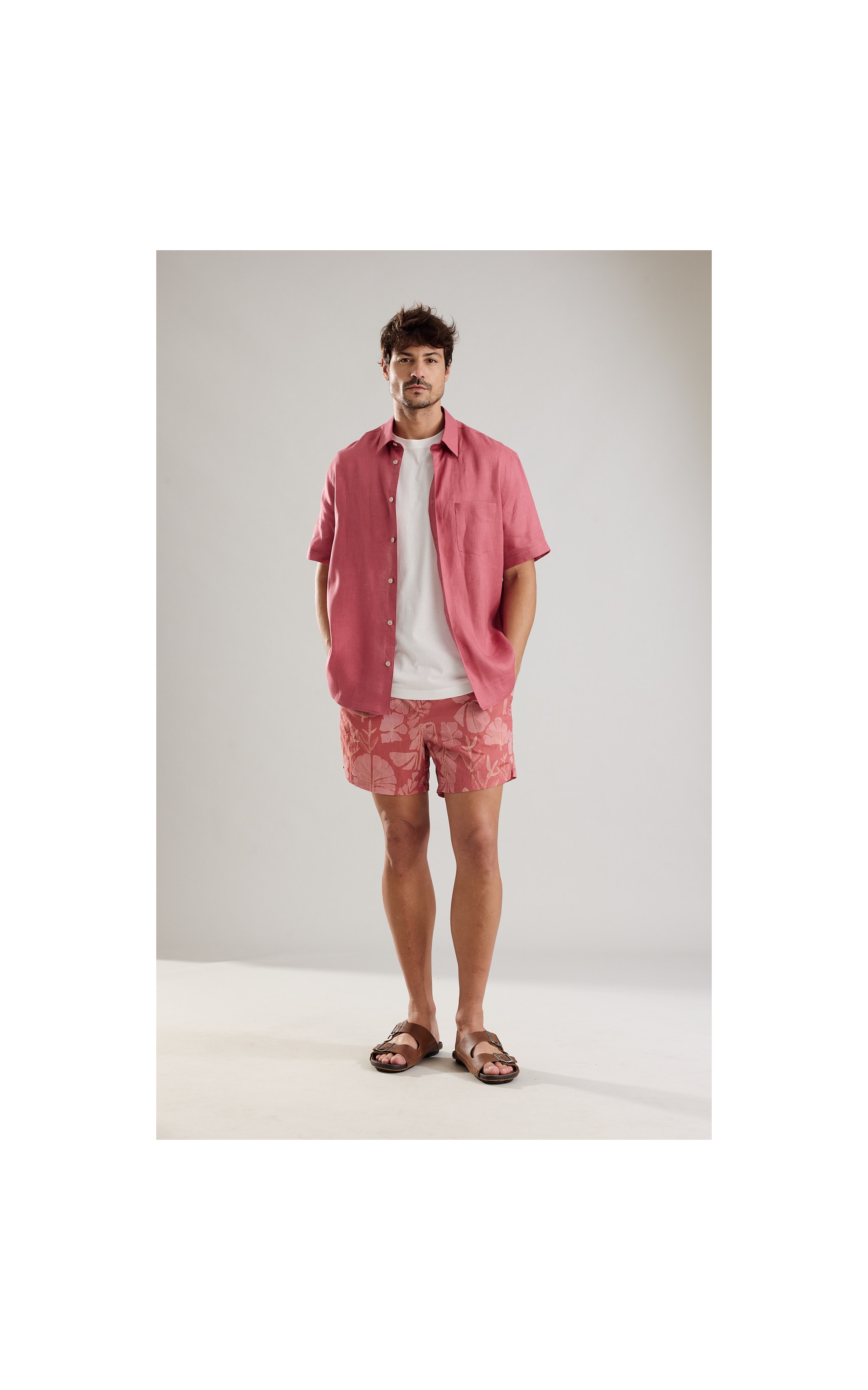 Camisa Puro Linho Rosa Velho