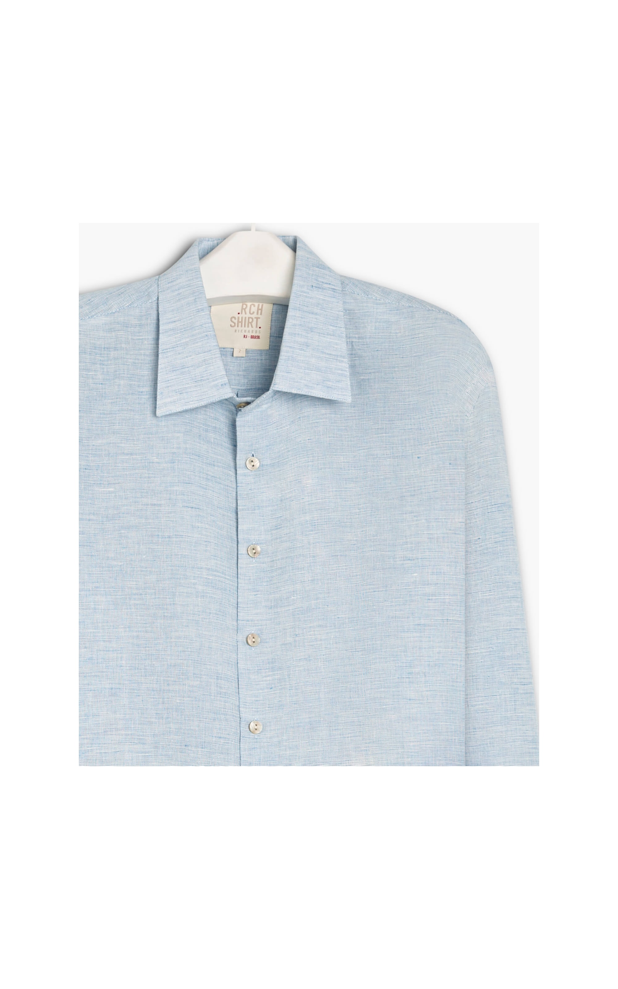 Camisa Puro Linho  San Piter Azul Bic
