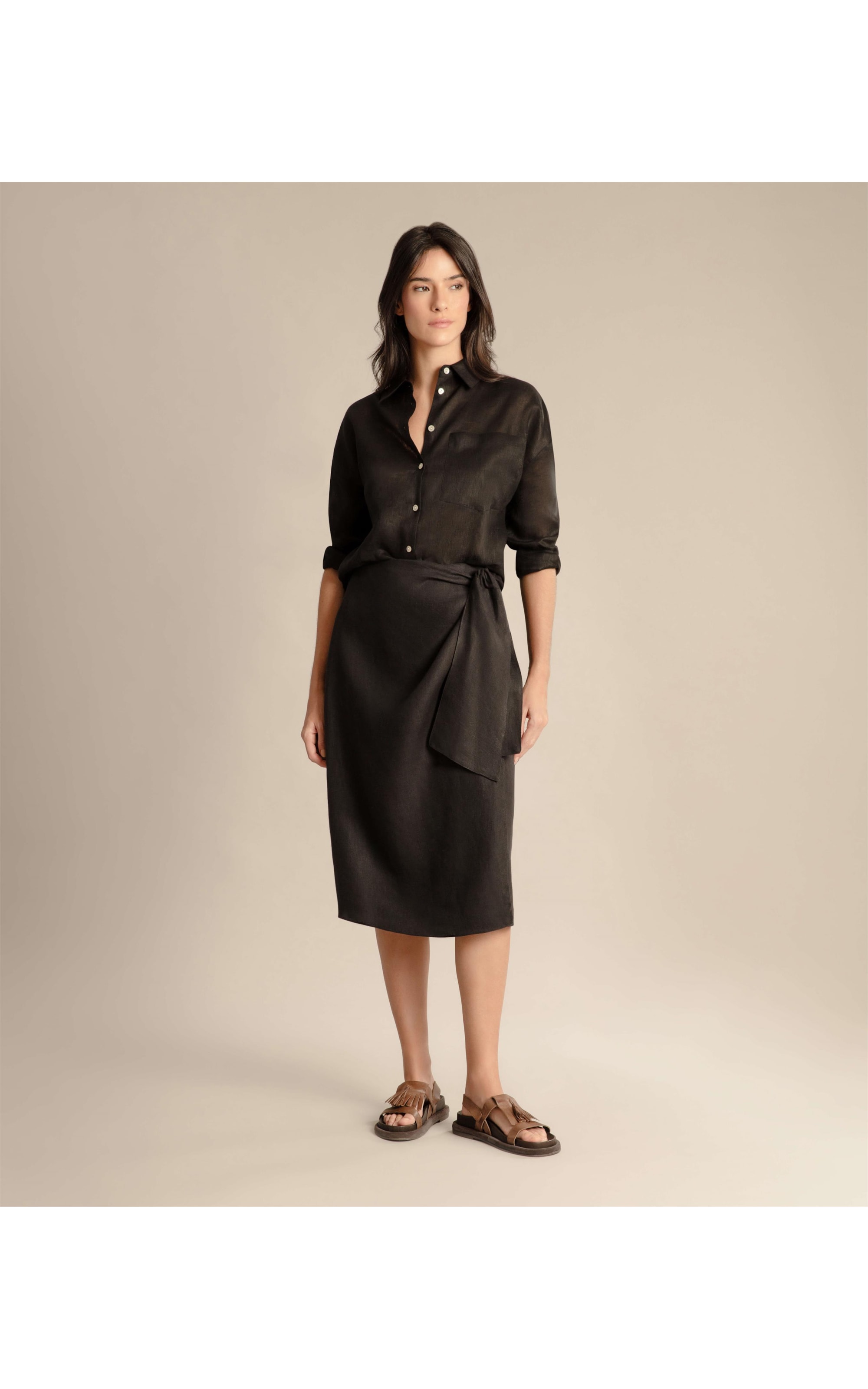 Camisa  Puro Linho  Saori Preto