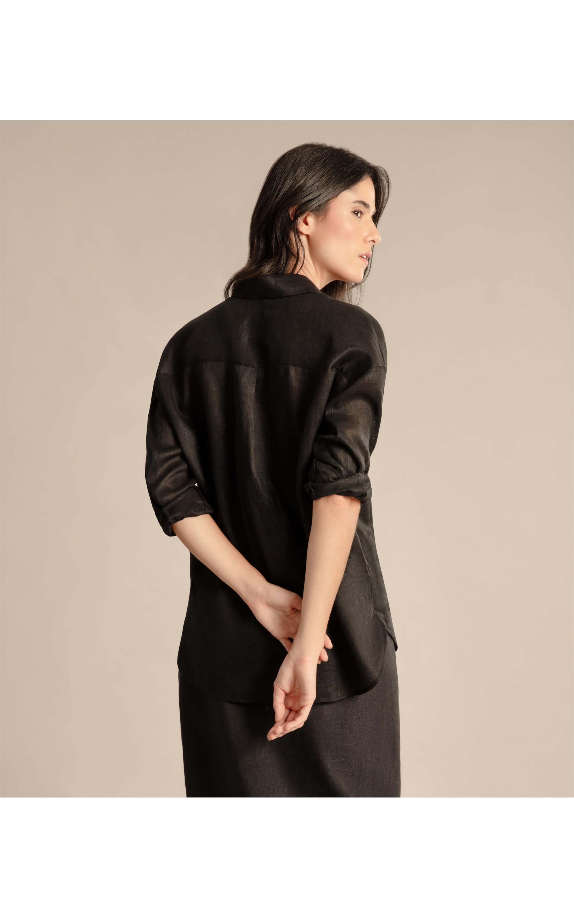 Camisa  Puro Linho  Saori Preto