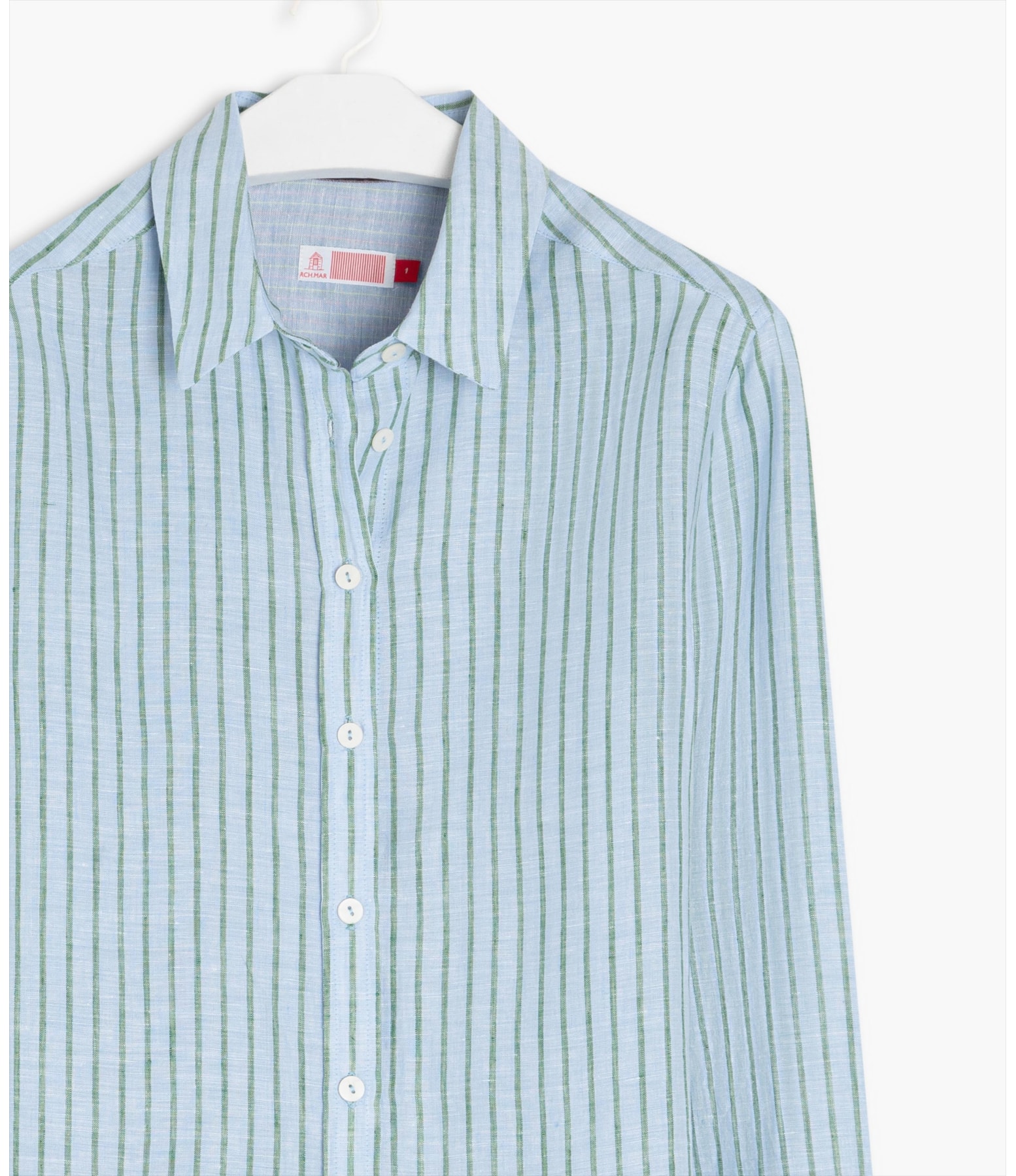 Camisa  Puro Linho Sardenha Stripes Verano Azul Bic