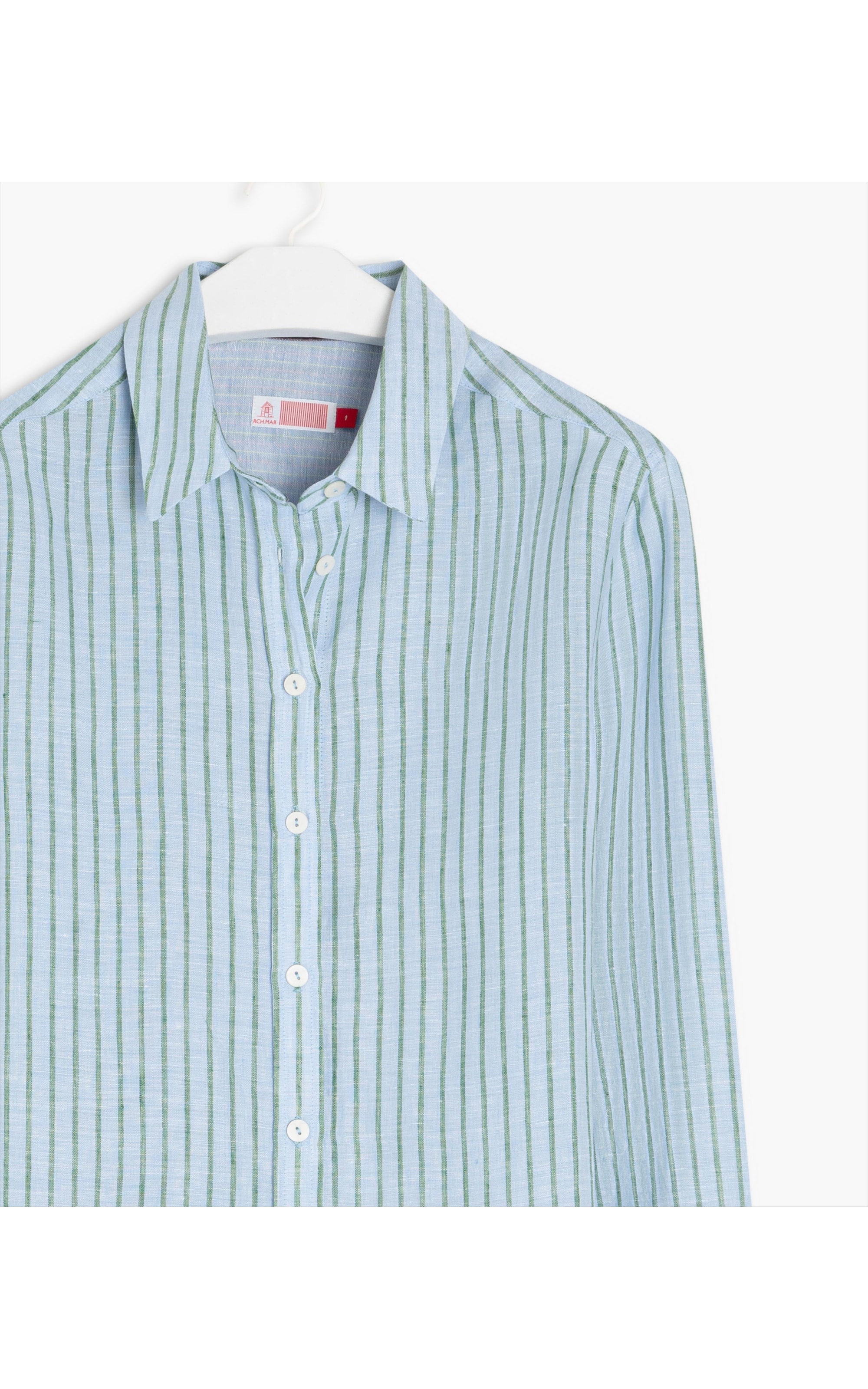 Camisa  Puro Linho Sardenha Stripes Verano Azul Bic