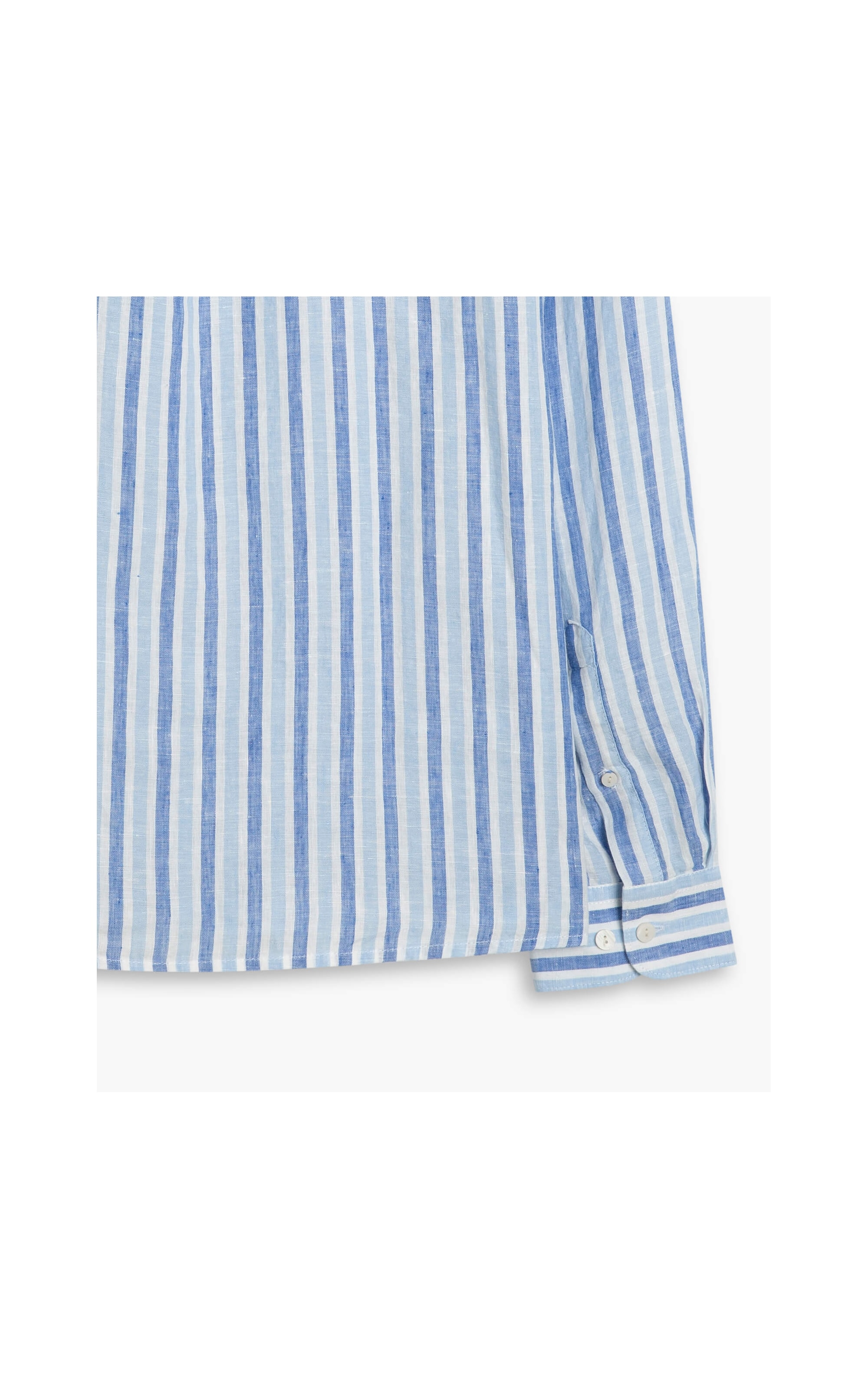 Camisa  Puro Linho Theo  Ml Azul Bic