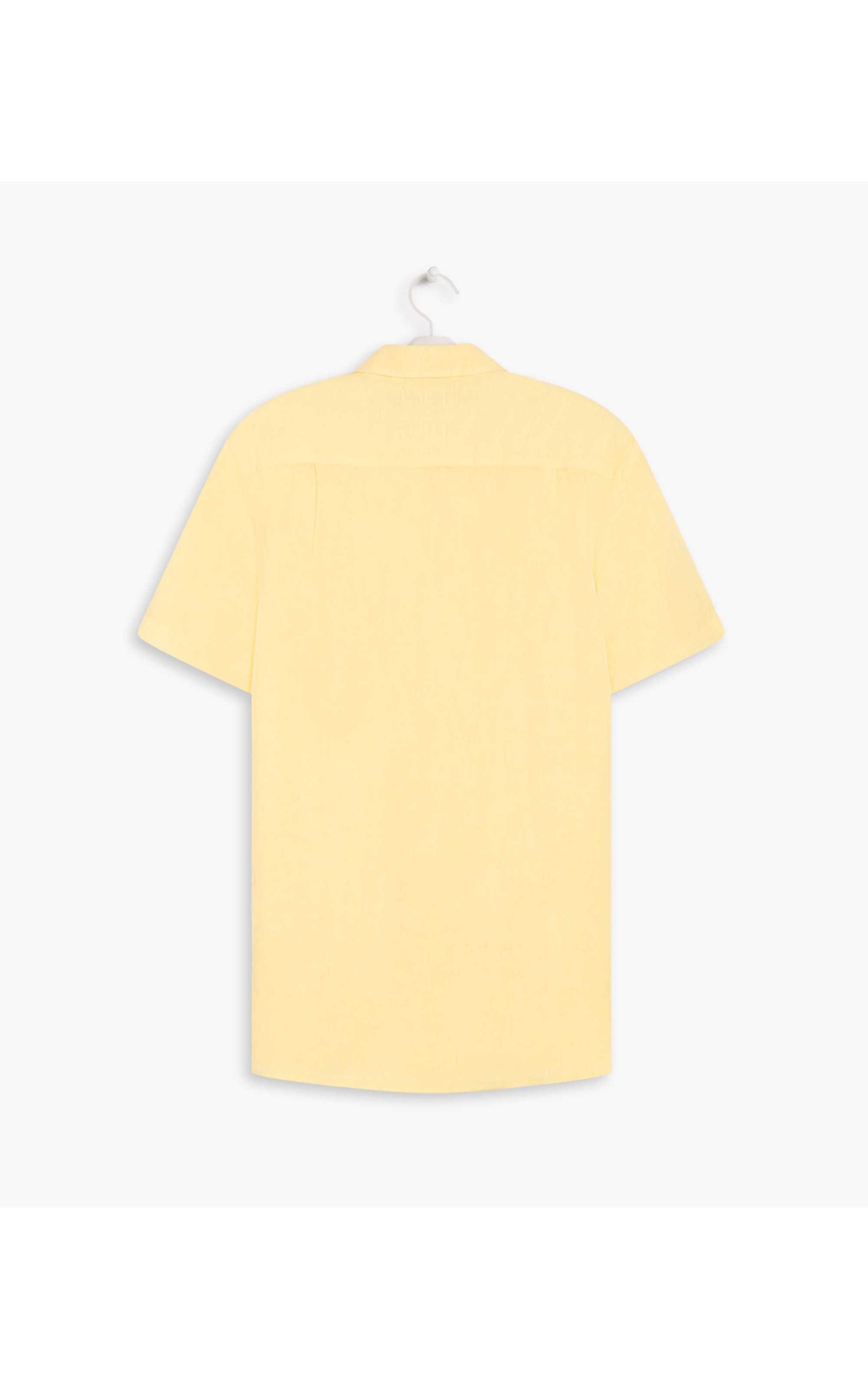 Camisa  Puro Linho  Tinturada Amarelo Claro