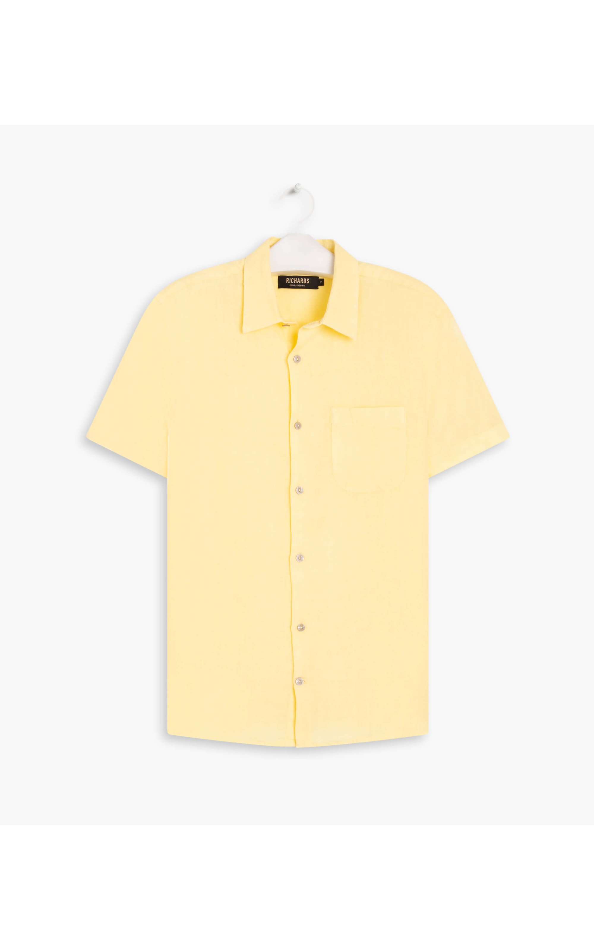 Camisa  Puro Linho  Tinturada Amarelo Claro