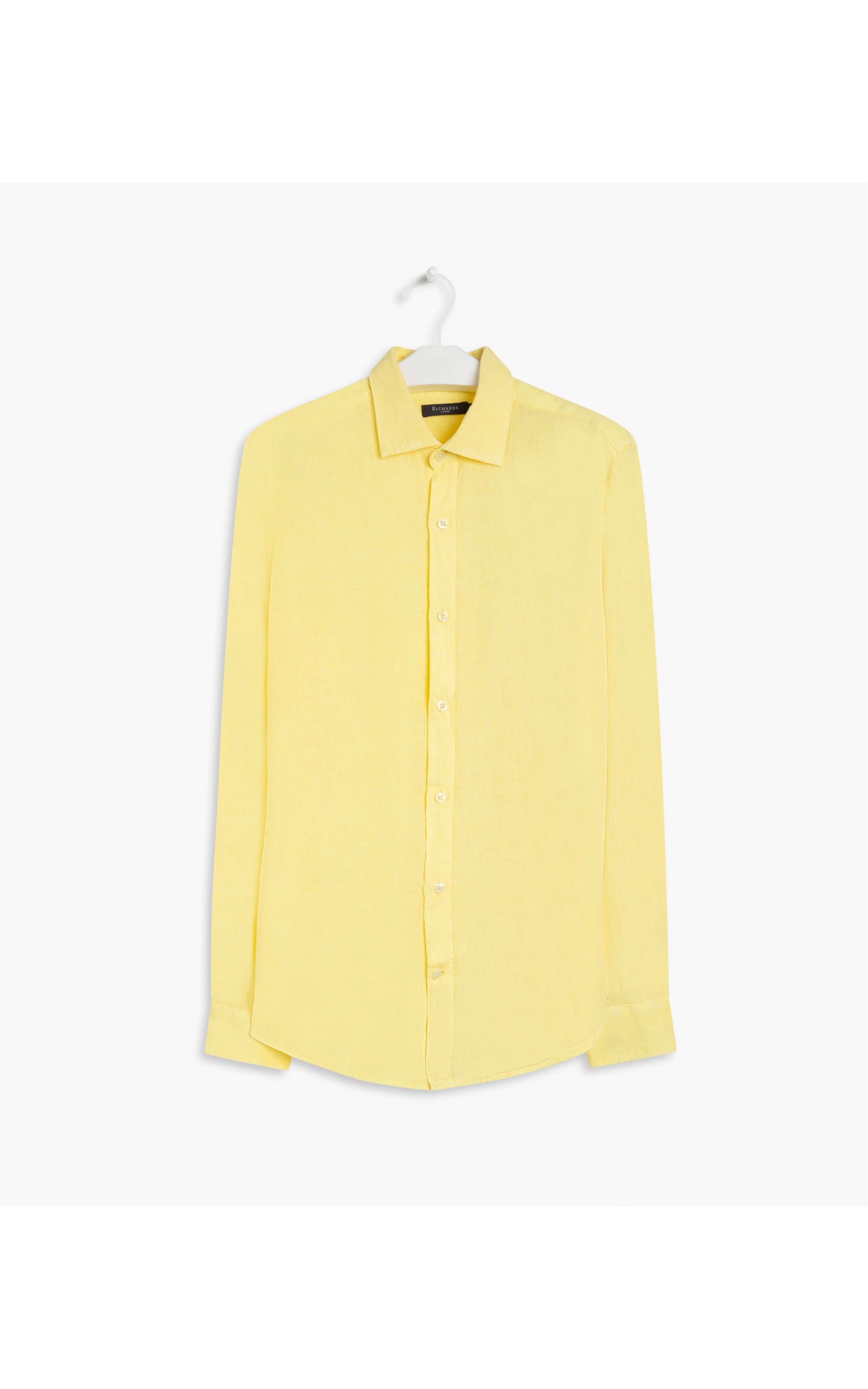 Camisa Puro Linho  Tinturada Amarelo Claro