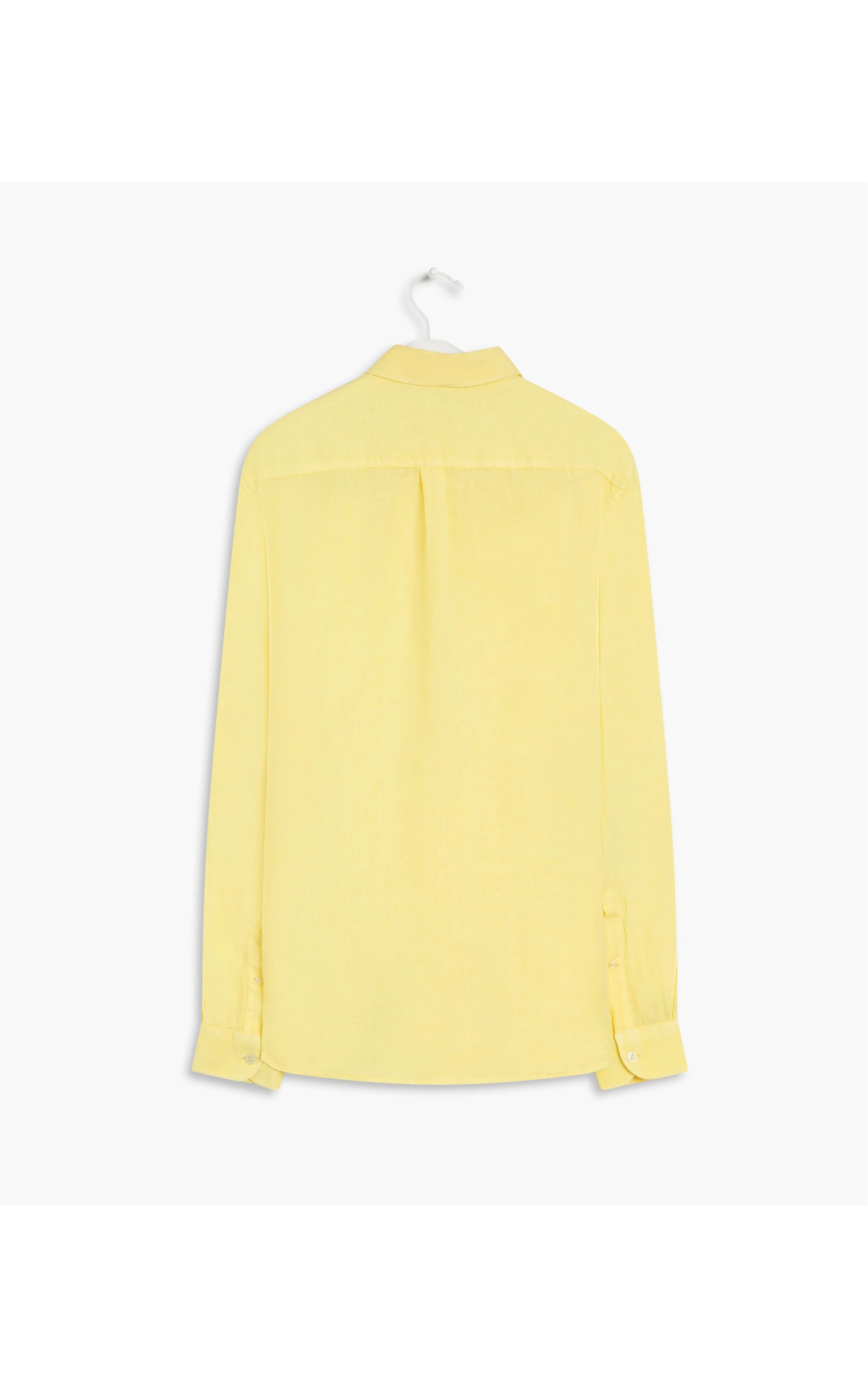 Camisa Puro Linho  Tinturada Amarelo Claro