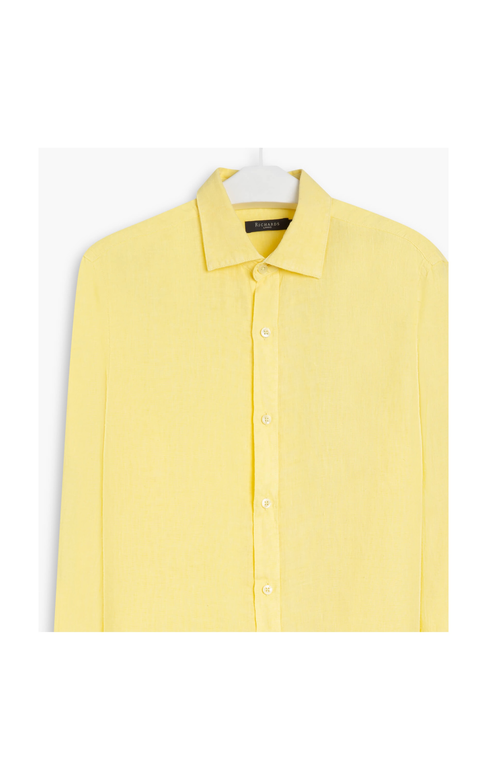 Camisa Puro Linho  Tinturada Amarelo Claro