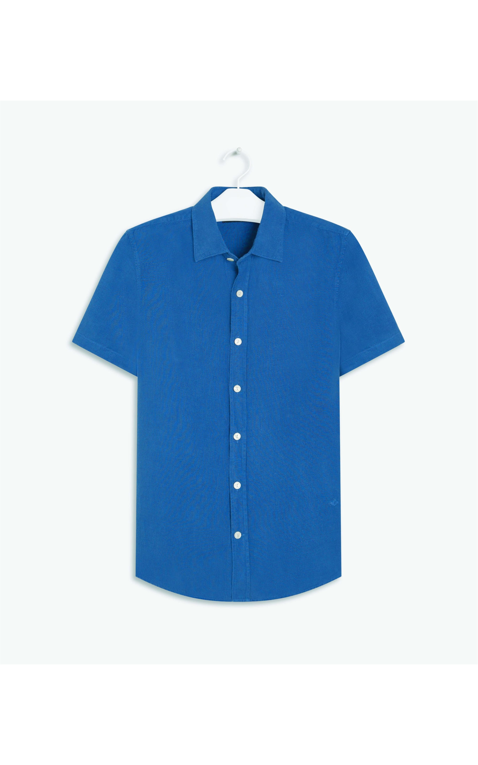 Camisa  Puro Linho  Tinturada Azul Bic