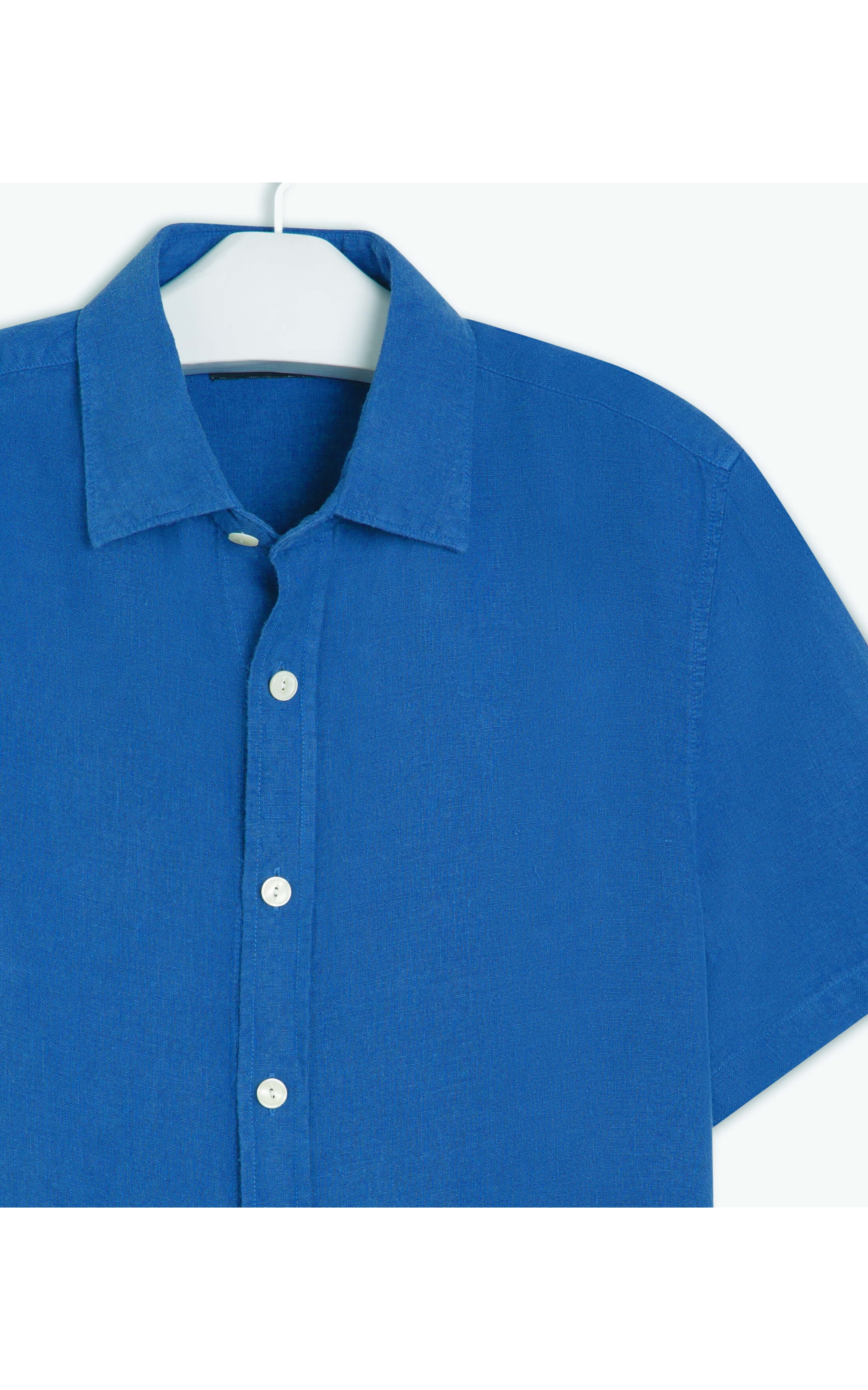 Camisa  Puro Linho  Tinturada Azul Bic