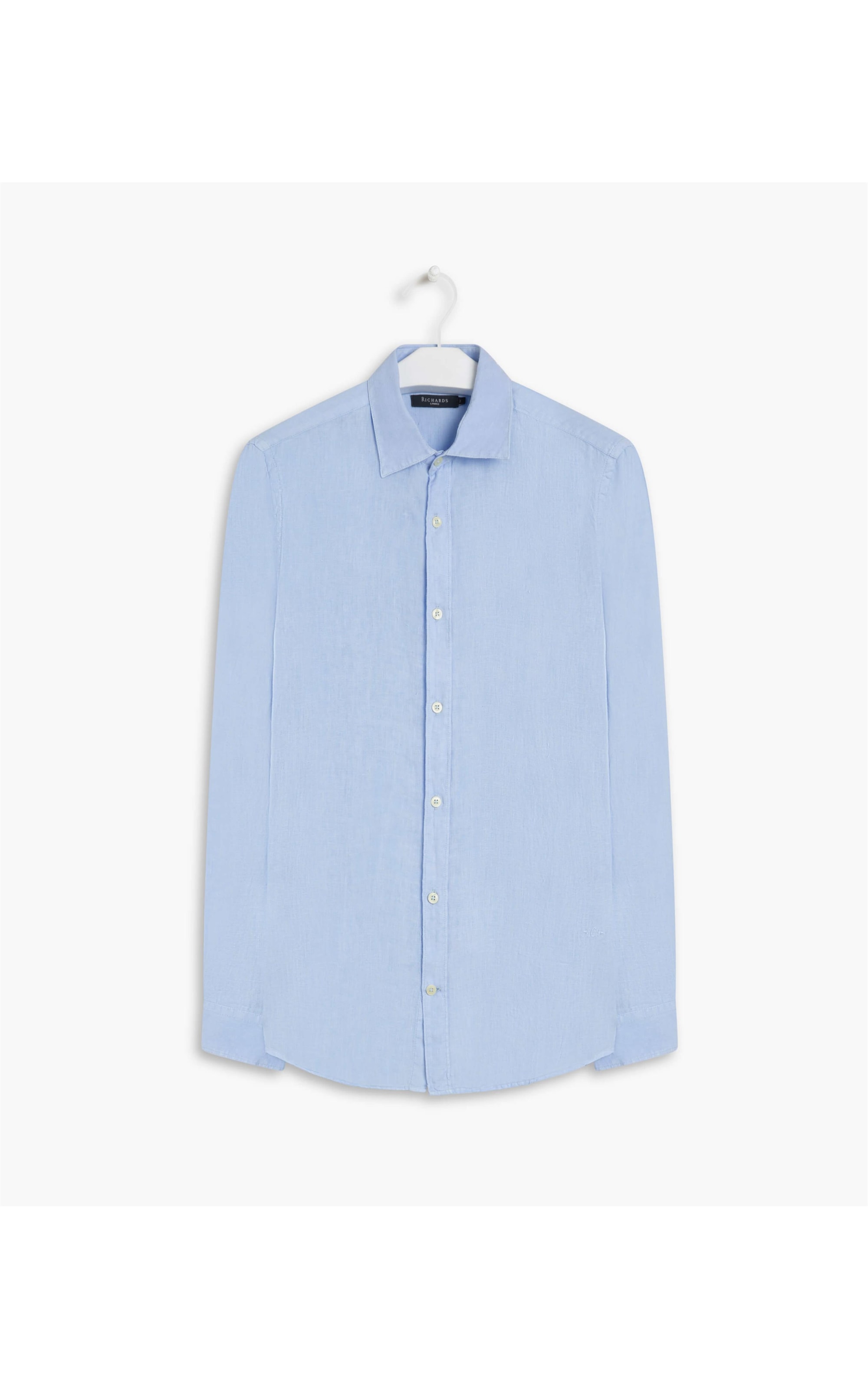 Camisa Puro Linho  Tinturada Azul Claro