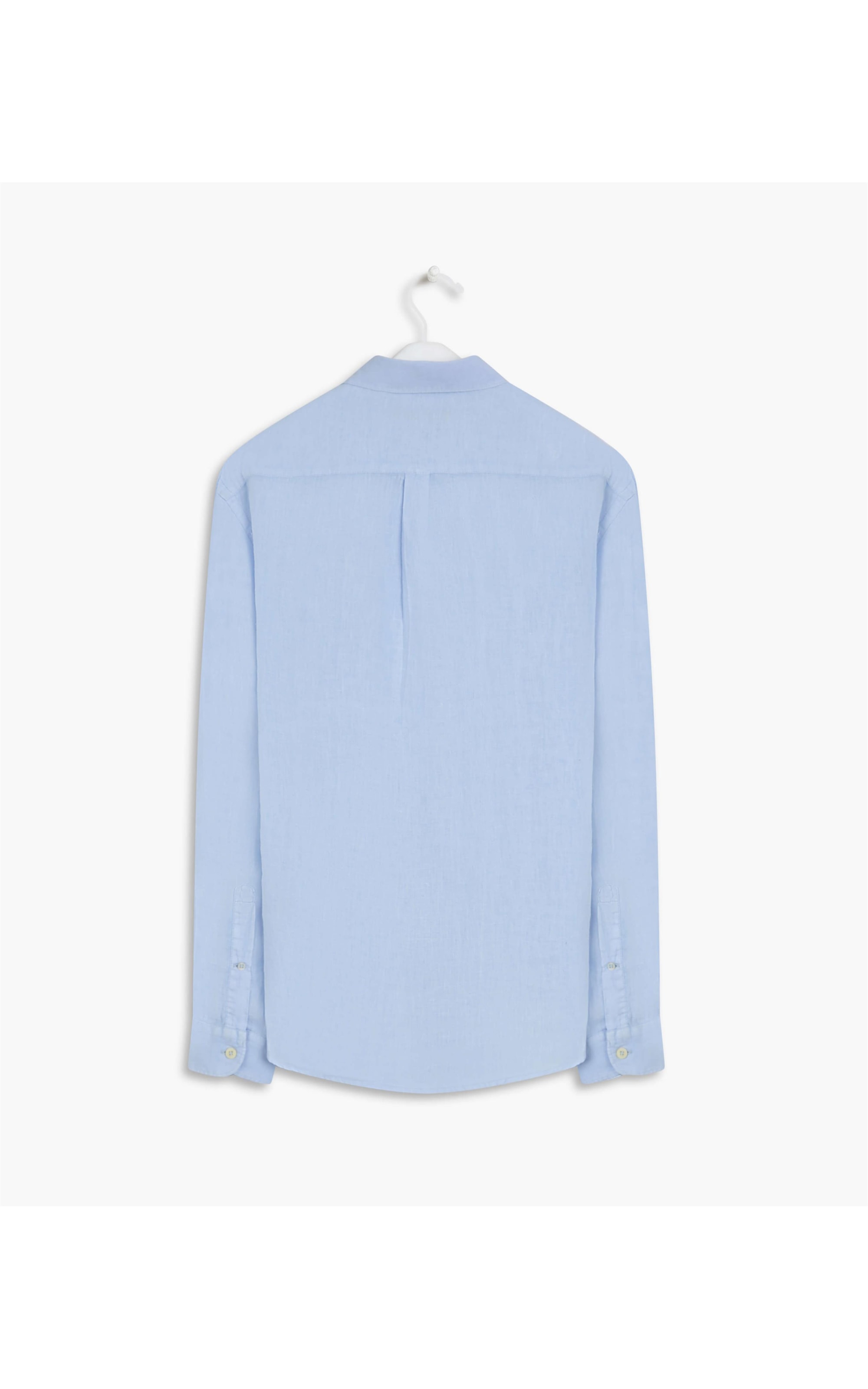 Camisa Puro Linho  Tinturada Azul Claro