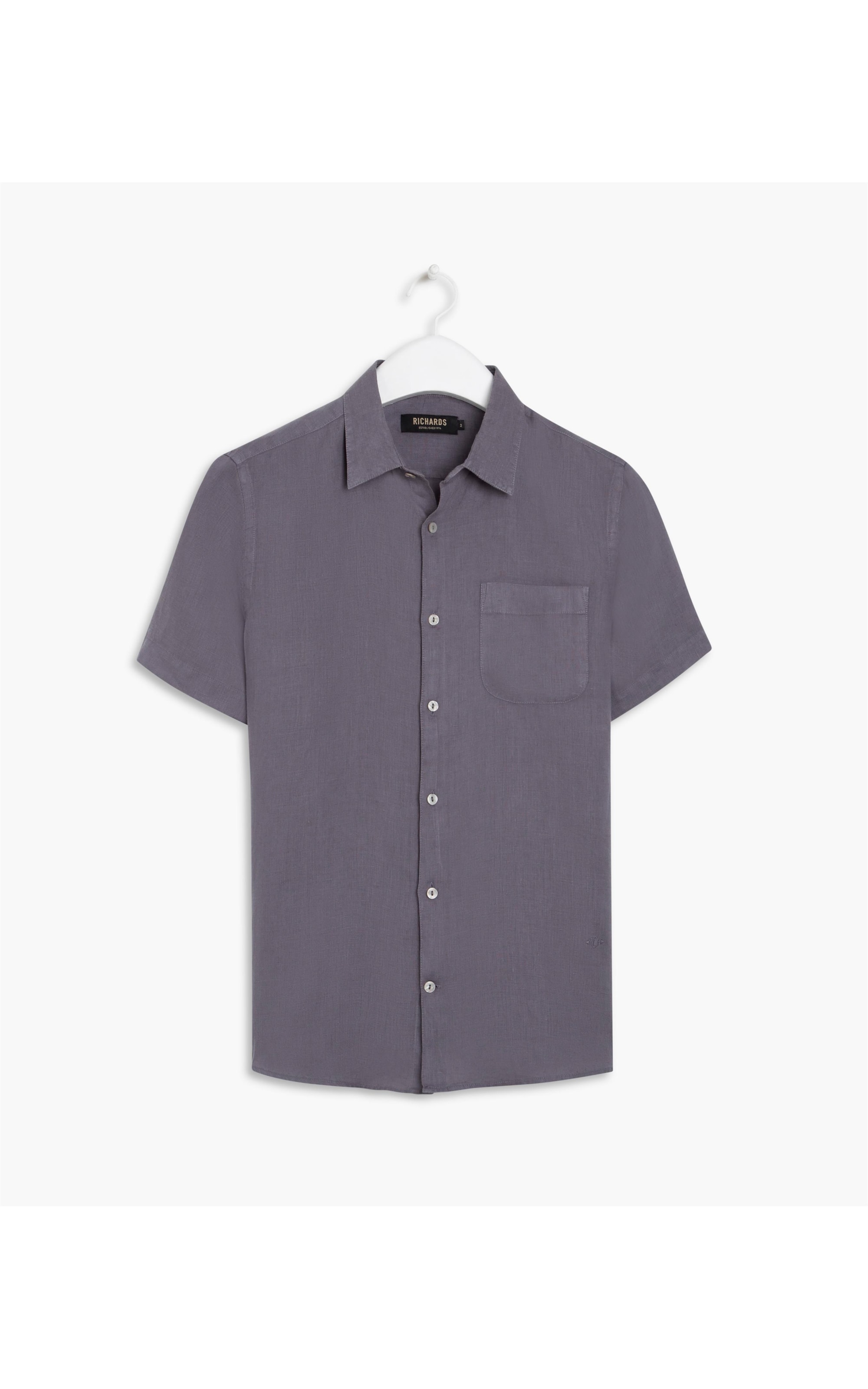 Camisa  Puro Linho    Tinturada Azul Pervante