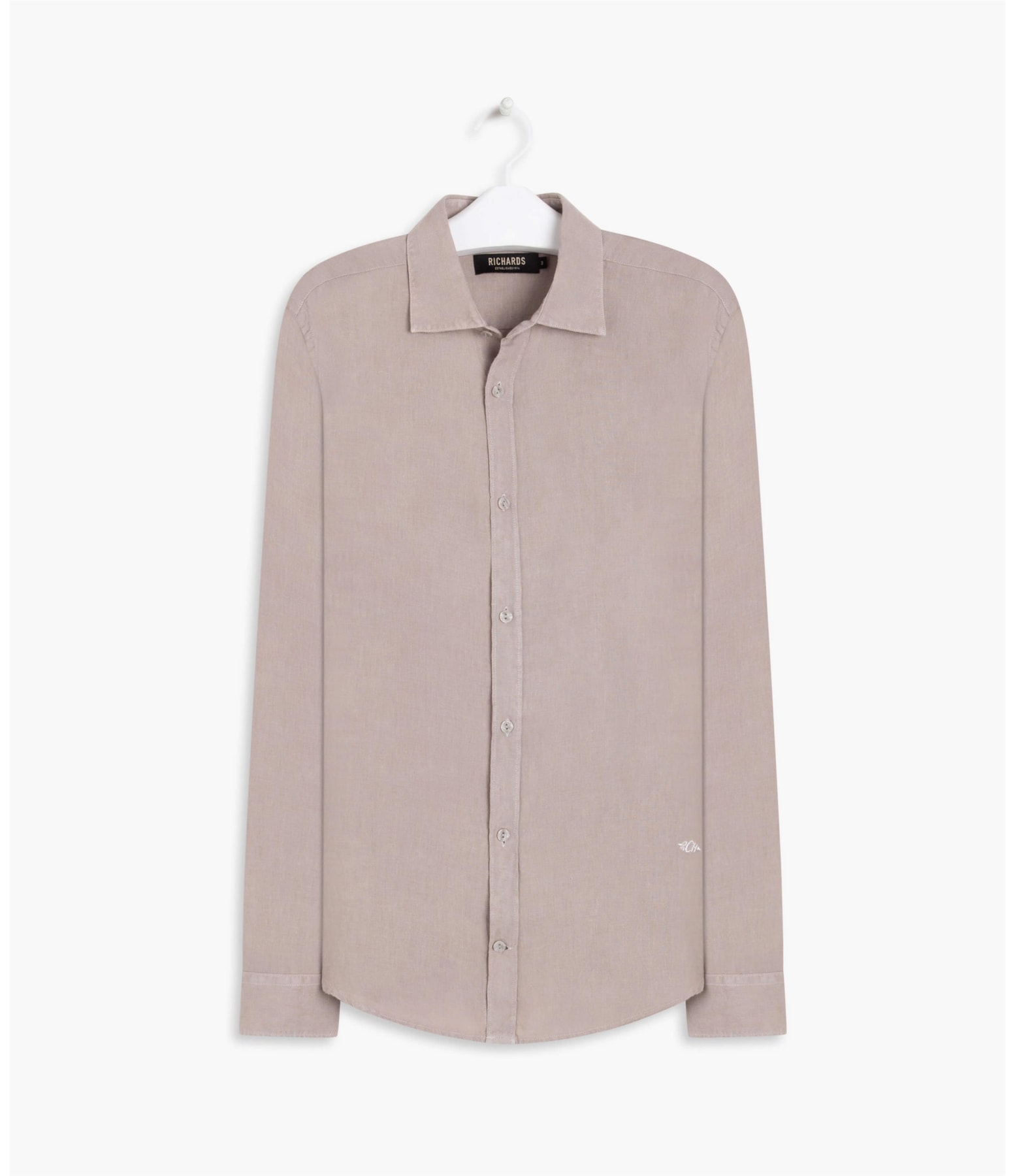 Camisa Puro Linho  Tinturada Cinza Claro