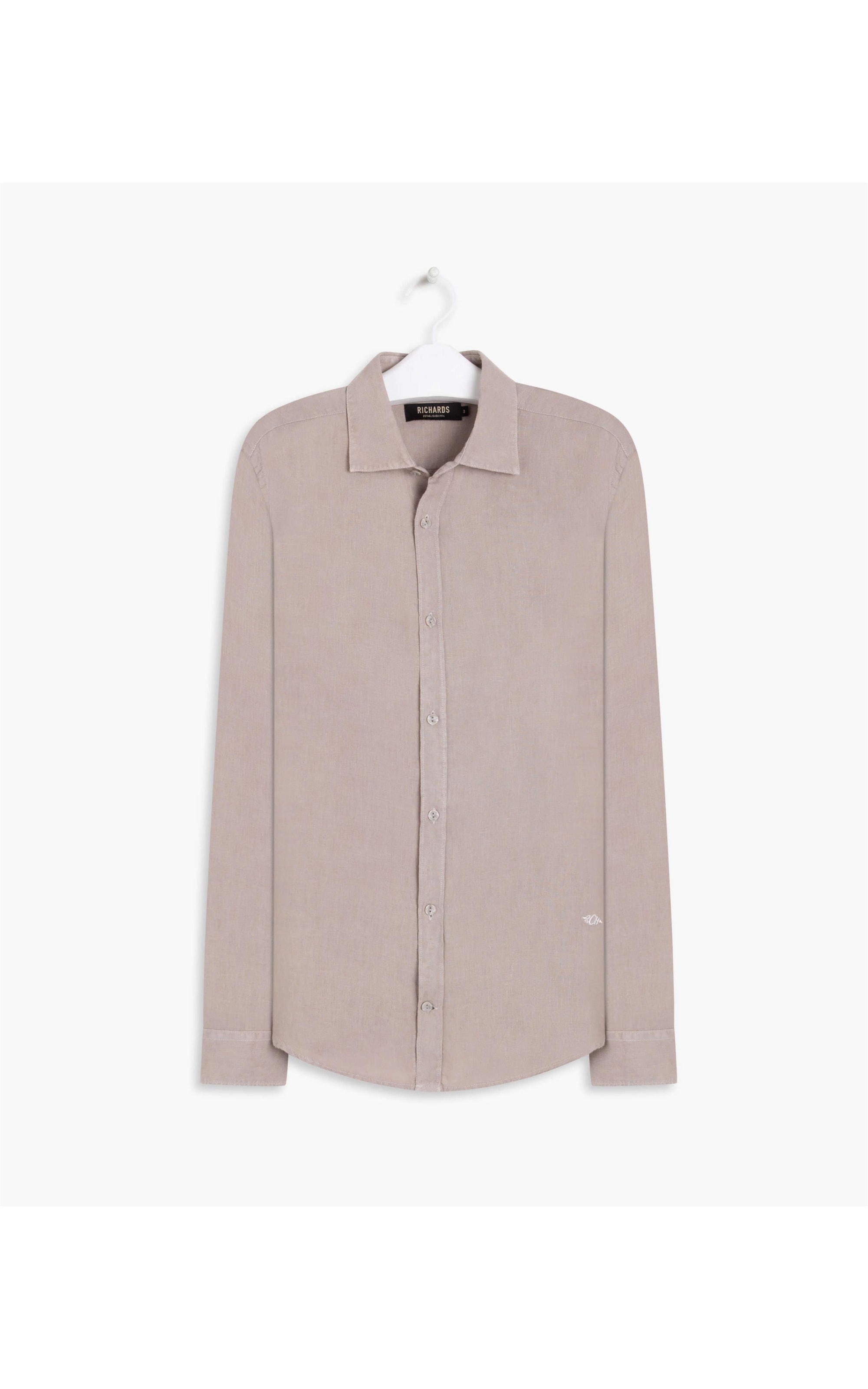 Camisa Puro Linho  Tinturada Cinza Claro