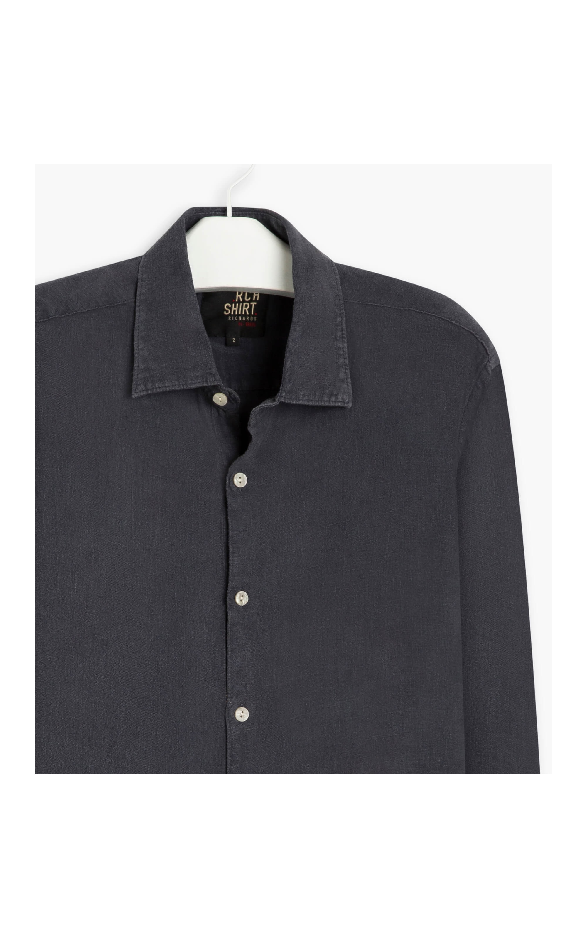 Camisa  Puro Linho  Tinturada Dark Navy